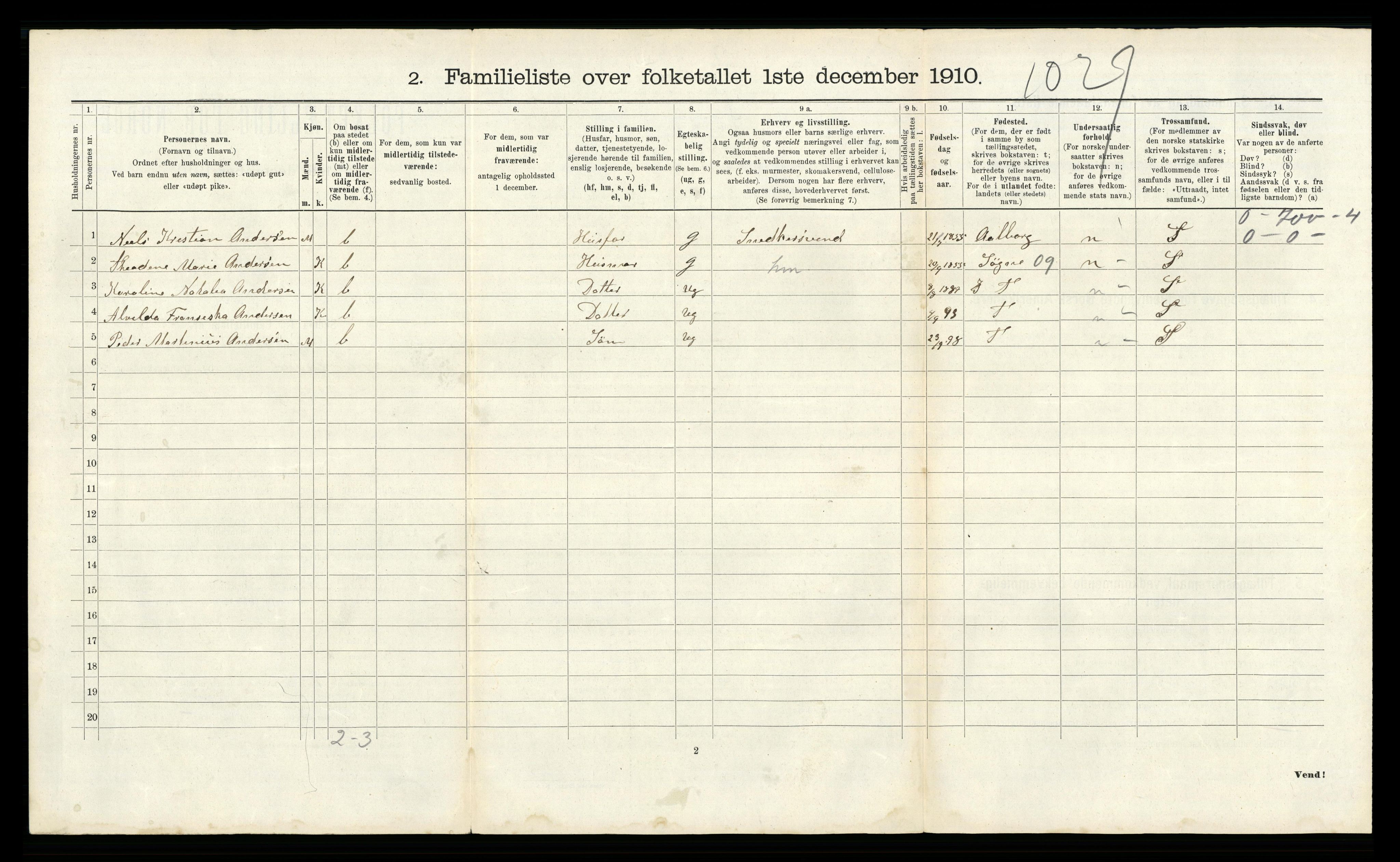 RA, 1910 census for Kristiansand, 1910, p. 979