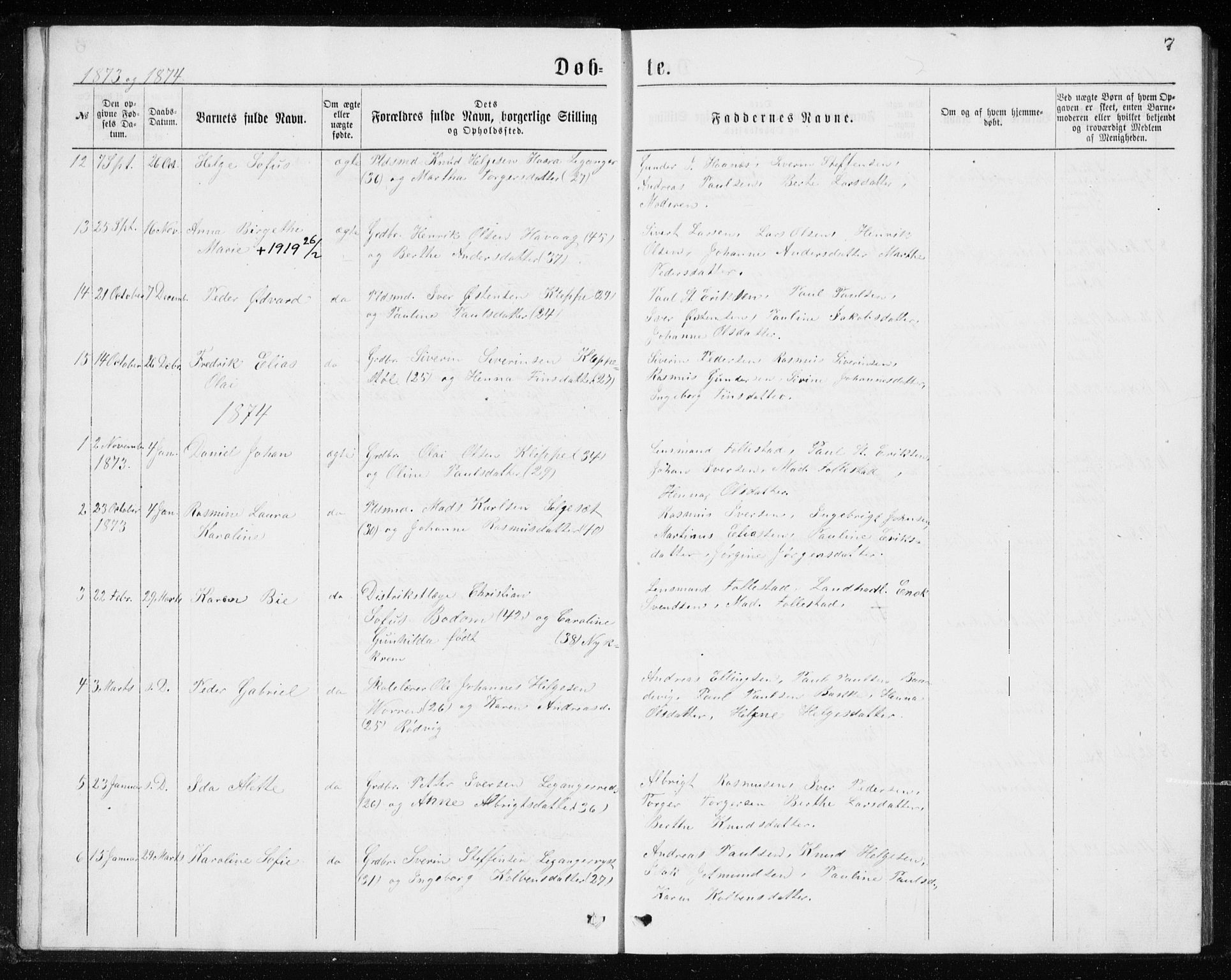 Ministerialprotokoller, klokkerbøker og fødselsregistre - Møre og Romsdal, AV/SAT-A-1454/508/L0097: Parish register (copy) no. 508C01, 1873-1897, p. 7