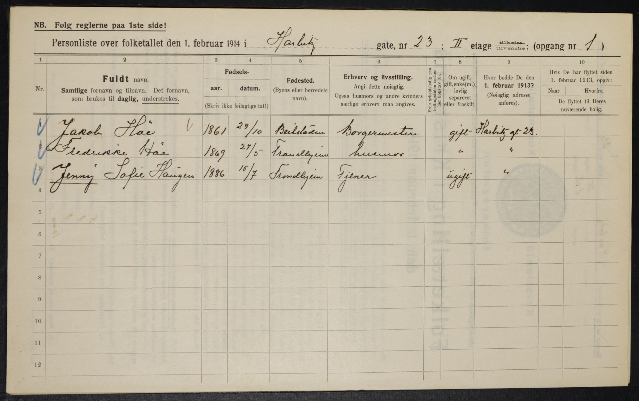 OBA, Municipal Census 1914 for Kristiania, 1914, p. 81233