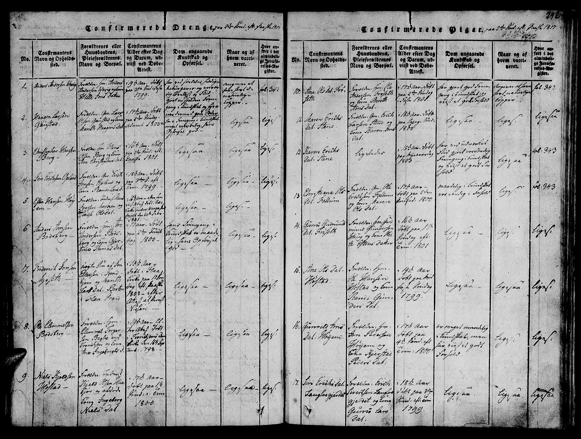 Ministerialprotokoller, klokkerbøker og fødselsregistre - Sør-Trøndelag, SAT/A-1456/612/L0372: Parish register (official) no. 612A06 /1, 1816-1828, p. 242