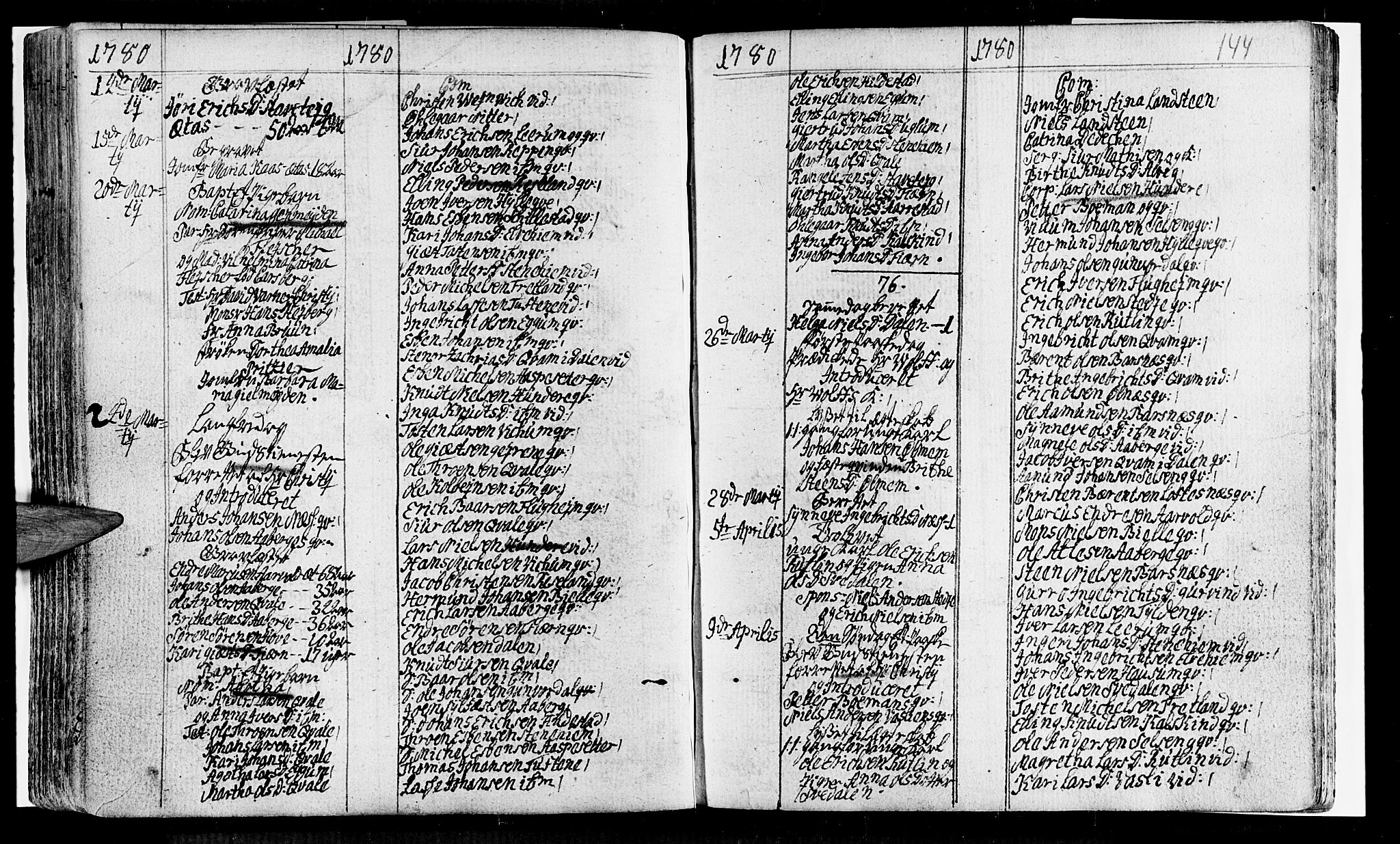 Sogndal sokneprestembete, SAB/A-81301/H/Haa/Haaa/L0005: Parish register (official) no. A 5, 1768-1782, p. 144