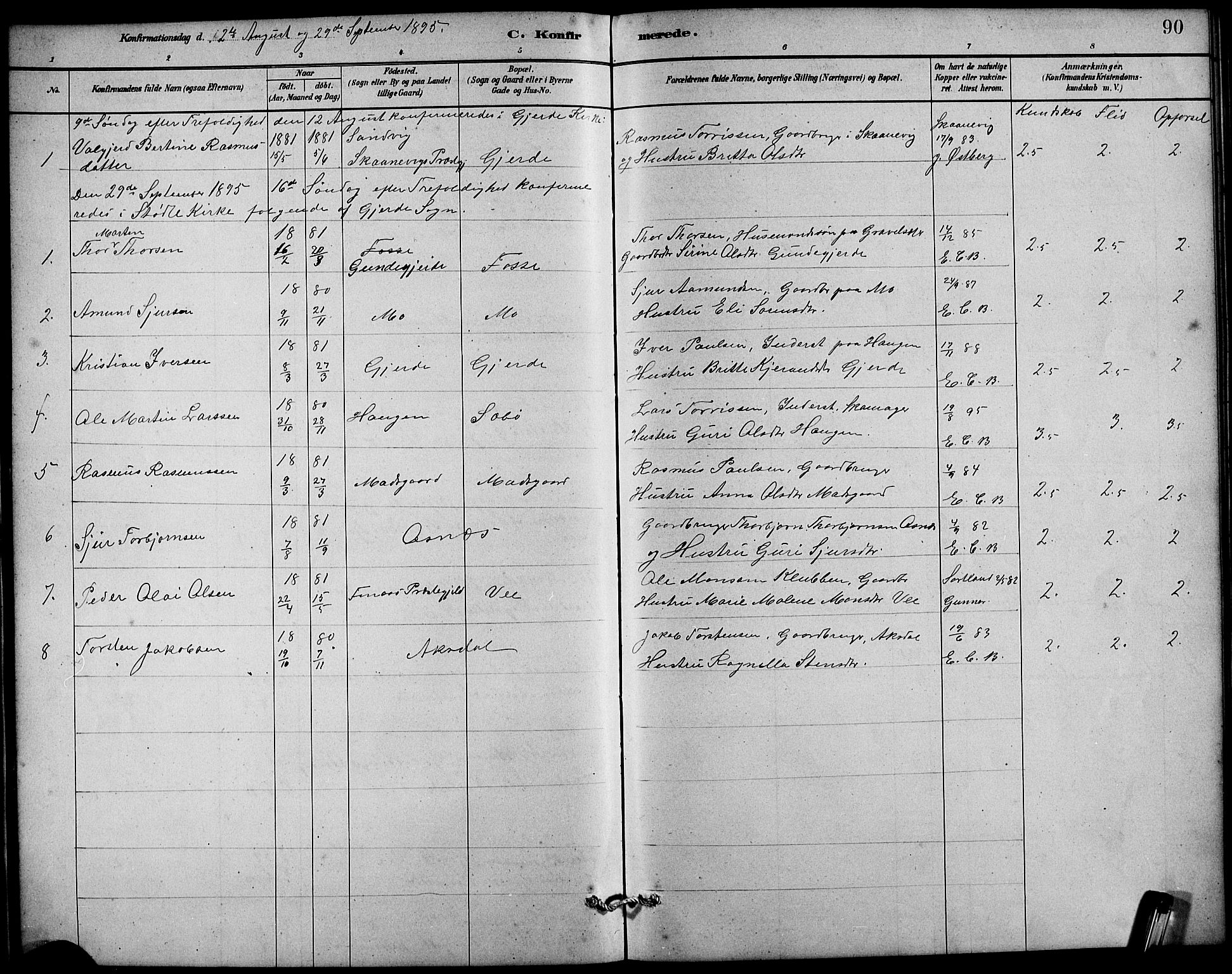 Etne sokneprestembete, SAB/A-75001/H/Hab: Parish register (copy) no. B 4, 1879-1897, p. 90