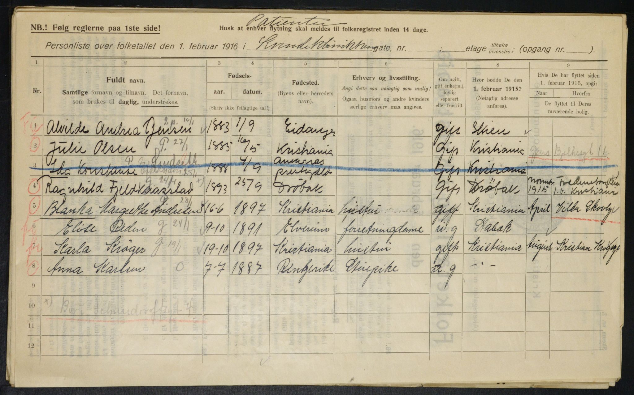 OBA, Municipal Census 1916 for Kristiania, 1916, p. 27417