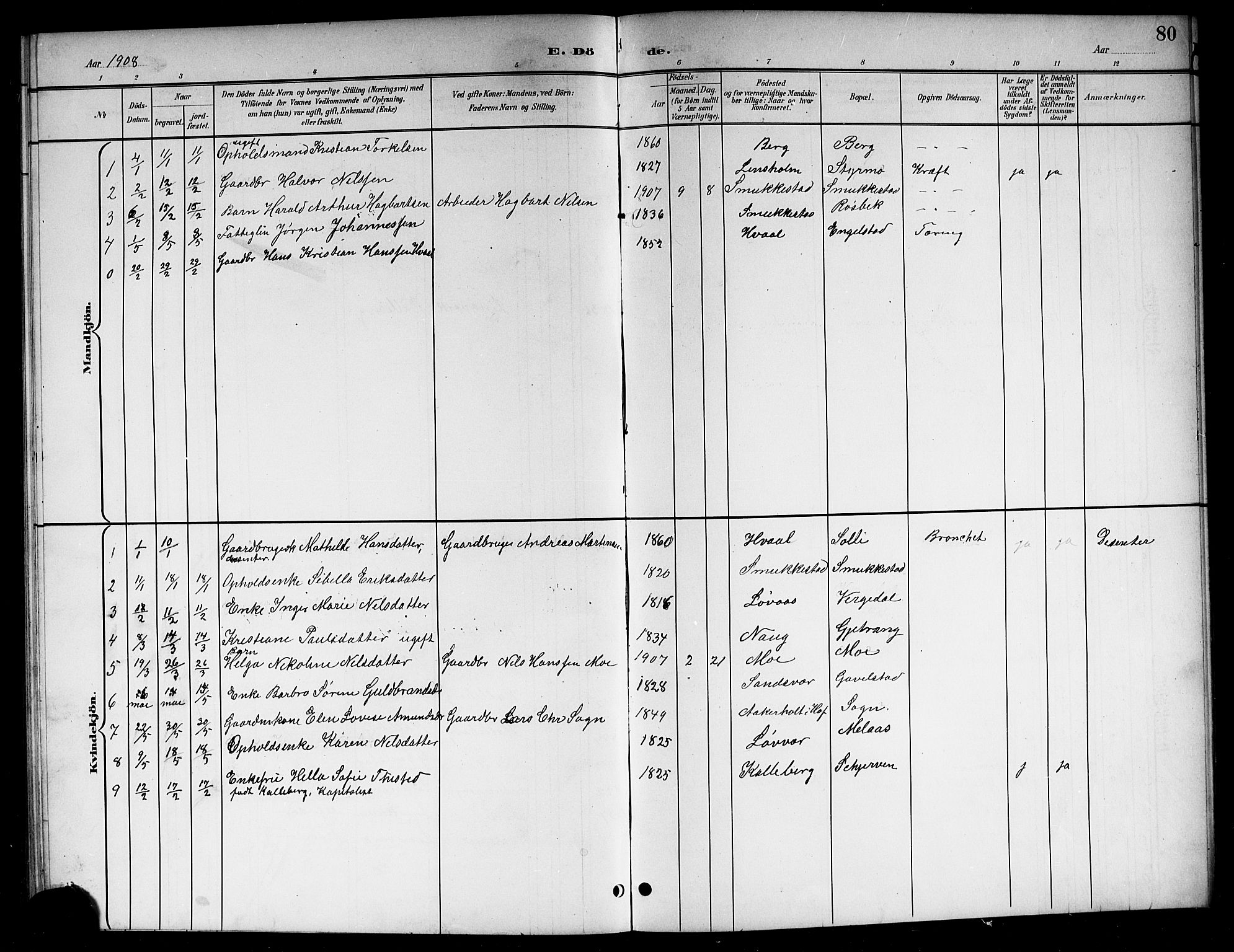 Lardal kirkebøker, SAKO/A-350/G/Ga/L0002: Parish register (copy) no. I 2, 1901-1916, p. 80