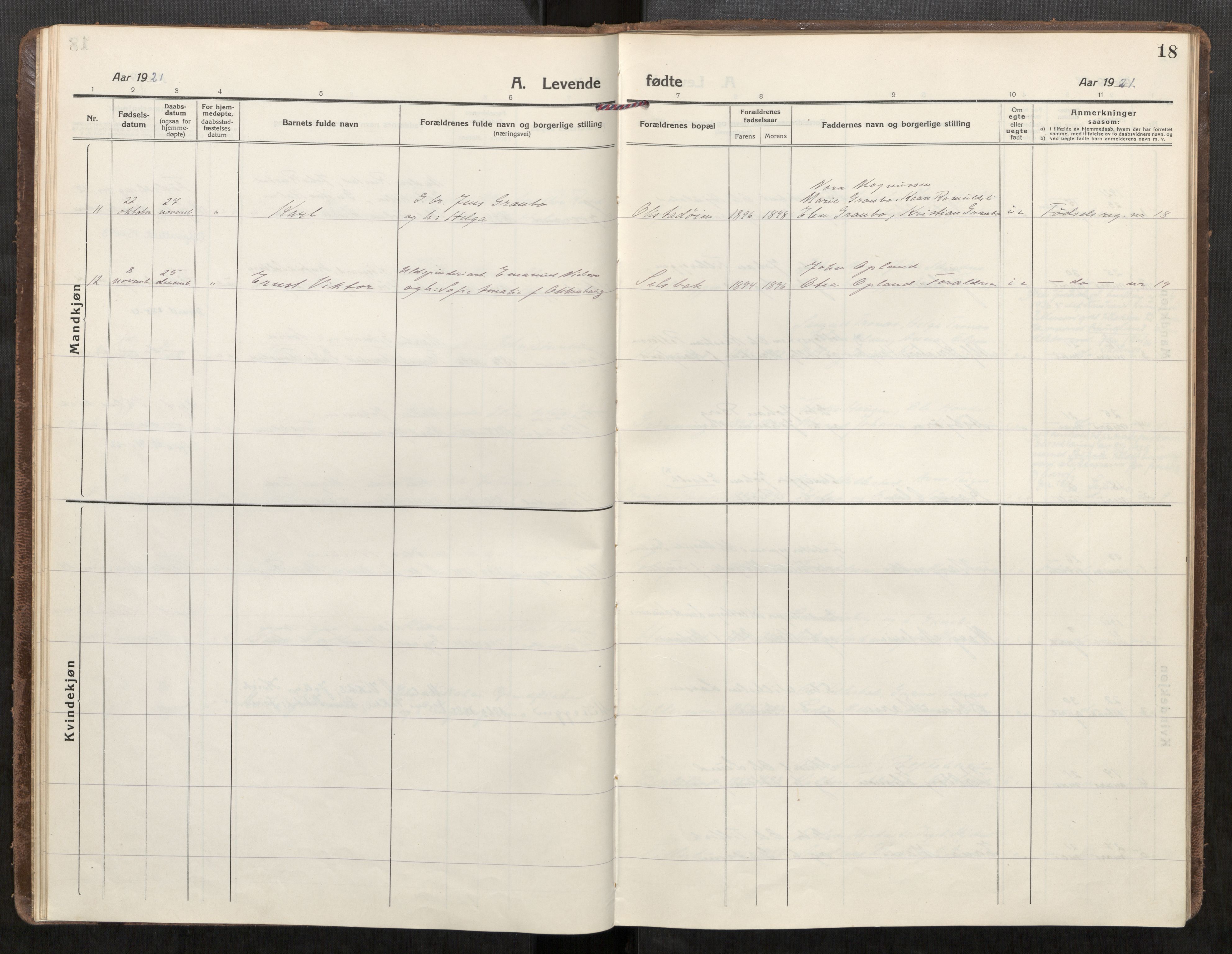 Klæbu sokneprestkontor, SAT/A-1112: Parish register (official) no. 3, 1917-1924, p. 18