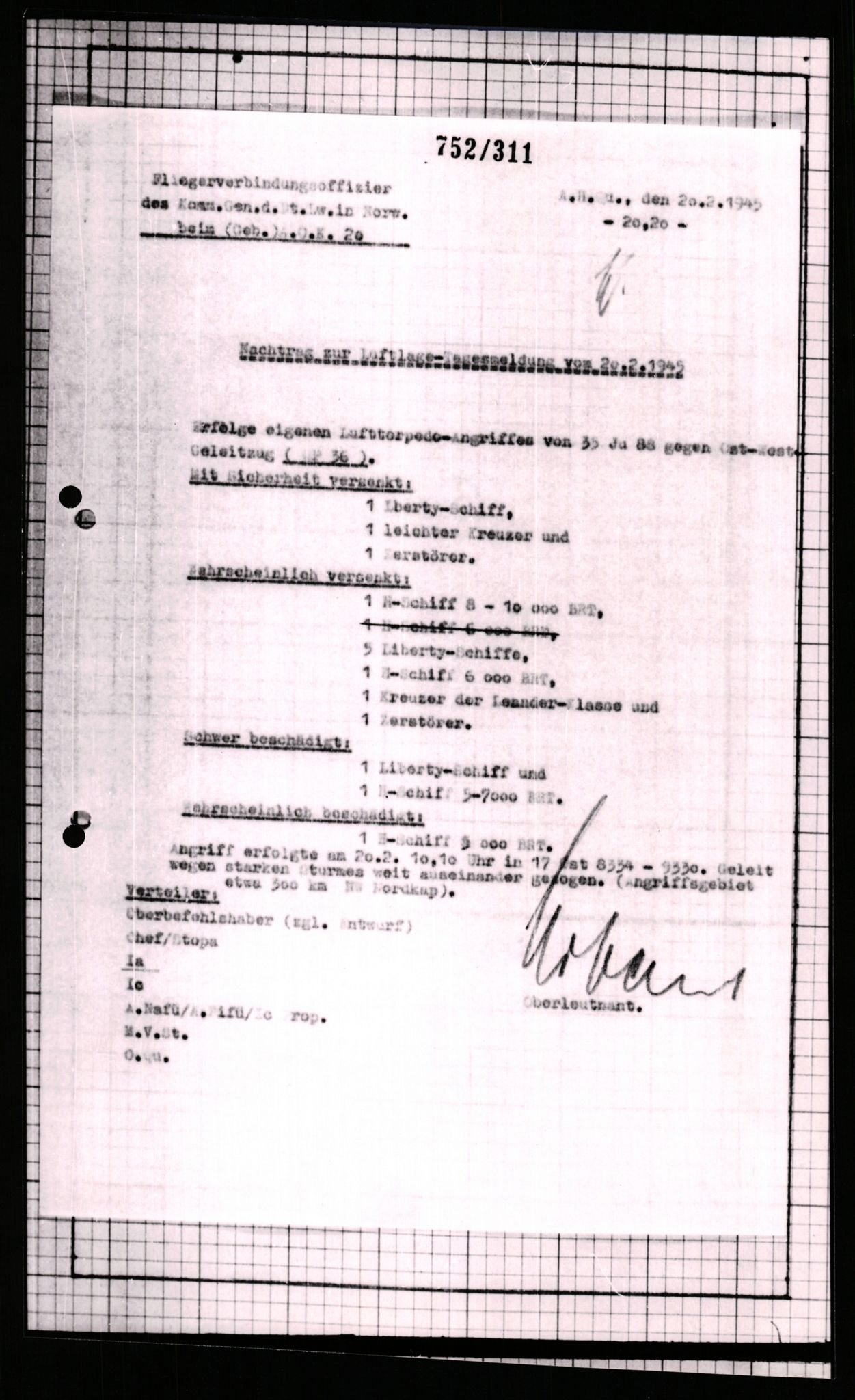 Forsvarets Overkommando. 2 kontor. Arkiv 11.4. Spredte tyske arkivsaker, AV/RA-RAFA-7031/D/Dar/Dara/L0007: Krigsdagbøker for 20. Gebirgs-Armee-Oberkommando (AOK 20), 1945, p. 523