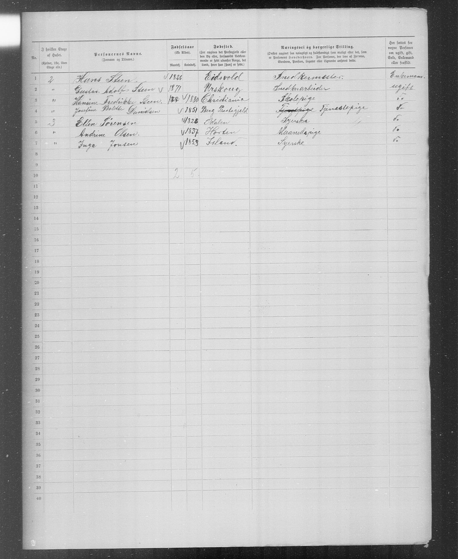 OBA, Municipal Census 1899 for Kristiania, 1899, p. 5433