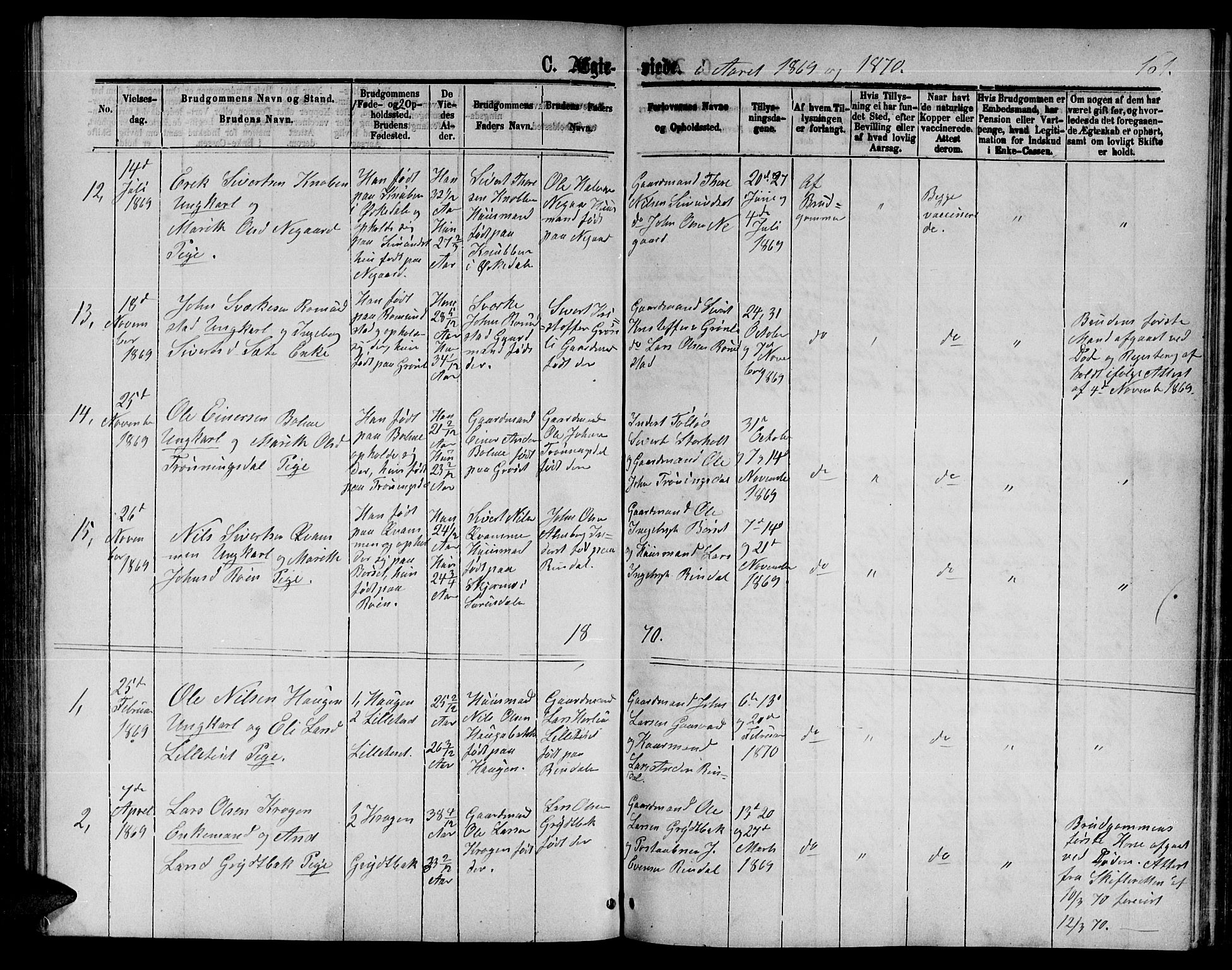 Ministerialprotokoller, klokkerbøker og fødselsregistre - Møre og Romsdal, AV/SAT-A-1454/598/L1076: Parish register (copy) no. 598C01, 1867-1878, p. 161