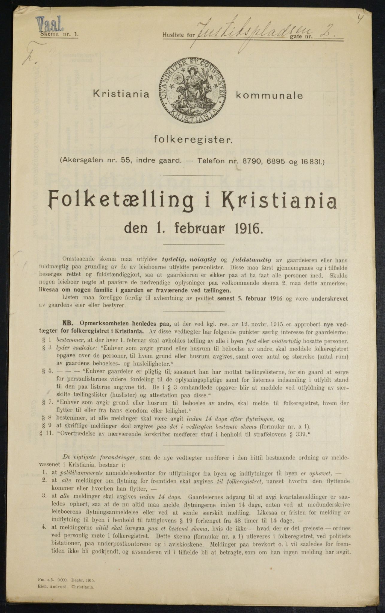 OBA, Municipal Census 1916 for Kristiania, 1916, p. 48792