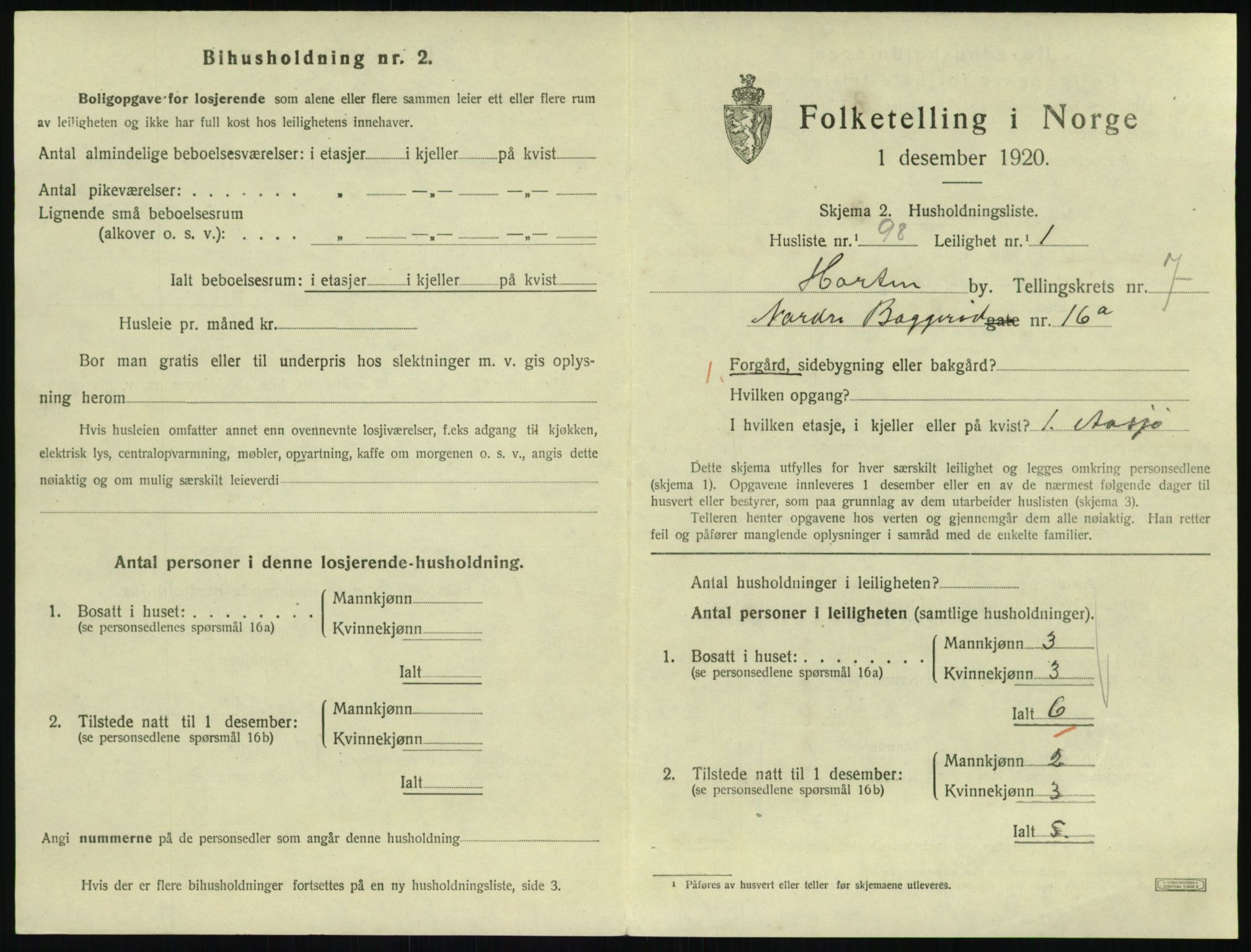 SAKO, 1920 census for Horten, 1920, p. 7563