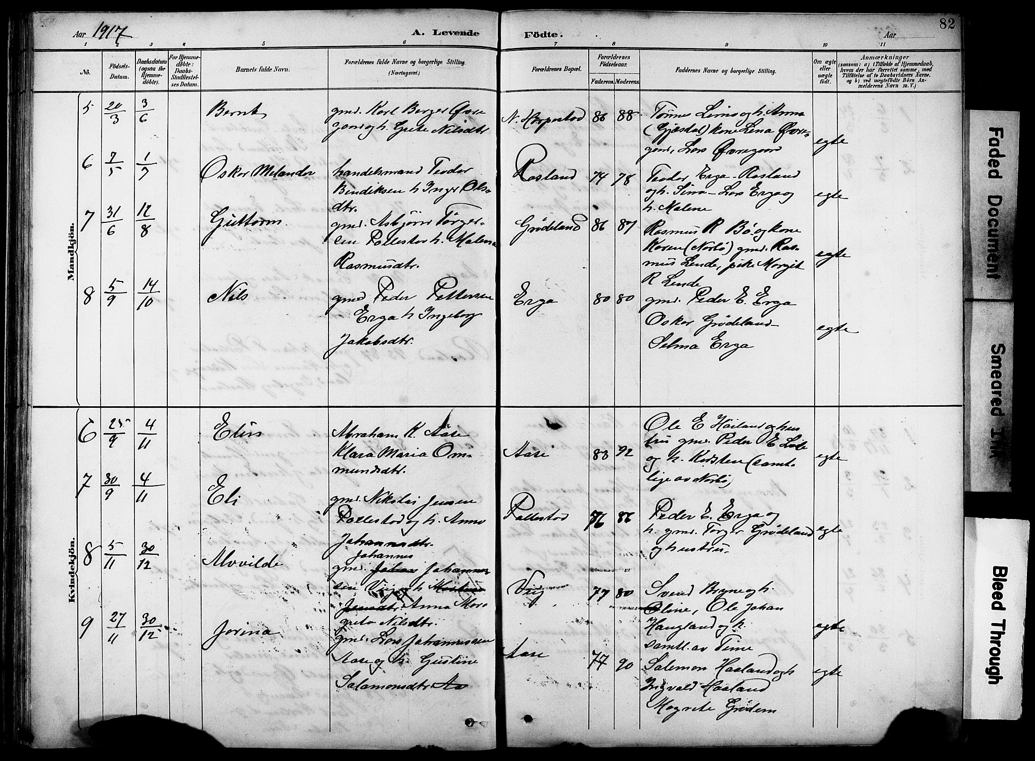 Klepp sokneprestkontor, AV/SAST-A-101803/001/3/30BB/L0005: Parish register (copy) no. B 5, 1889-1918, p. 82