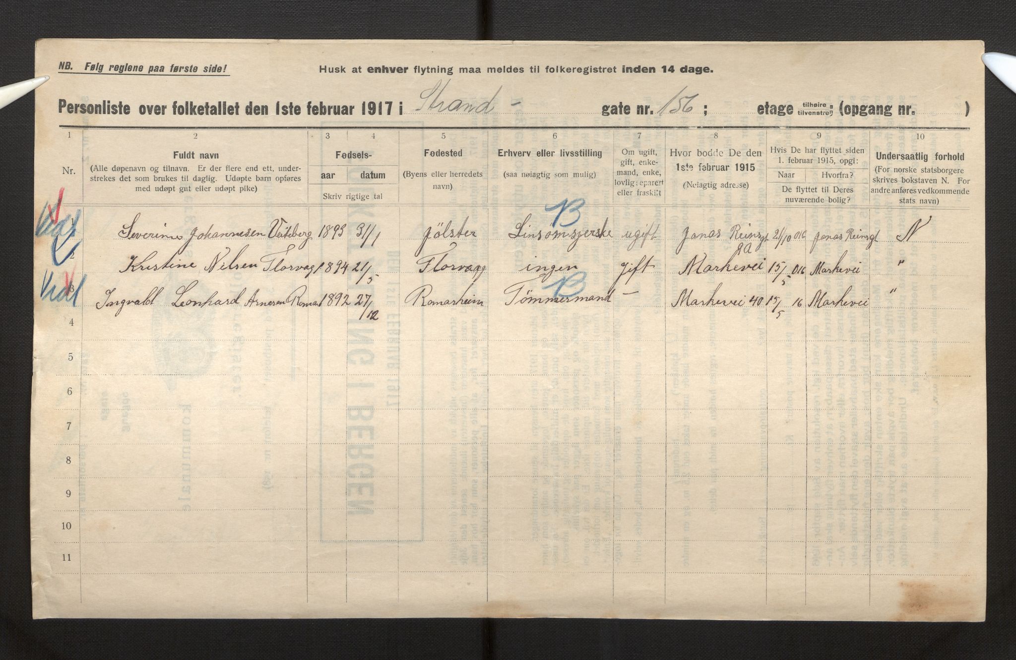 SAB, Municipal Census 1917 for Bergen, 1917, p. 38306