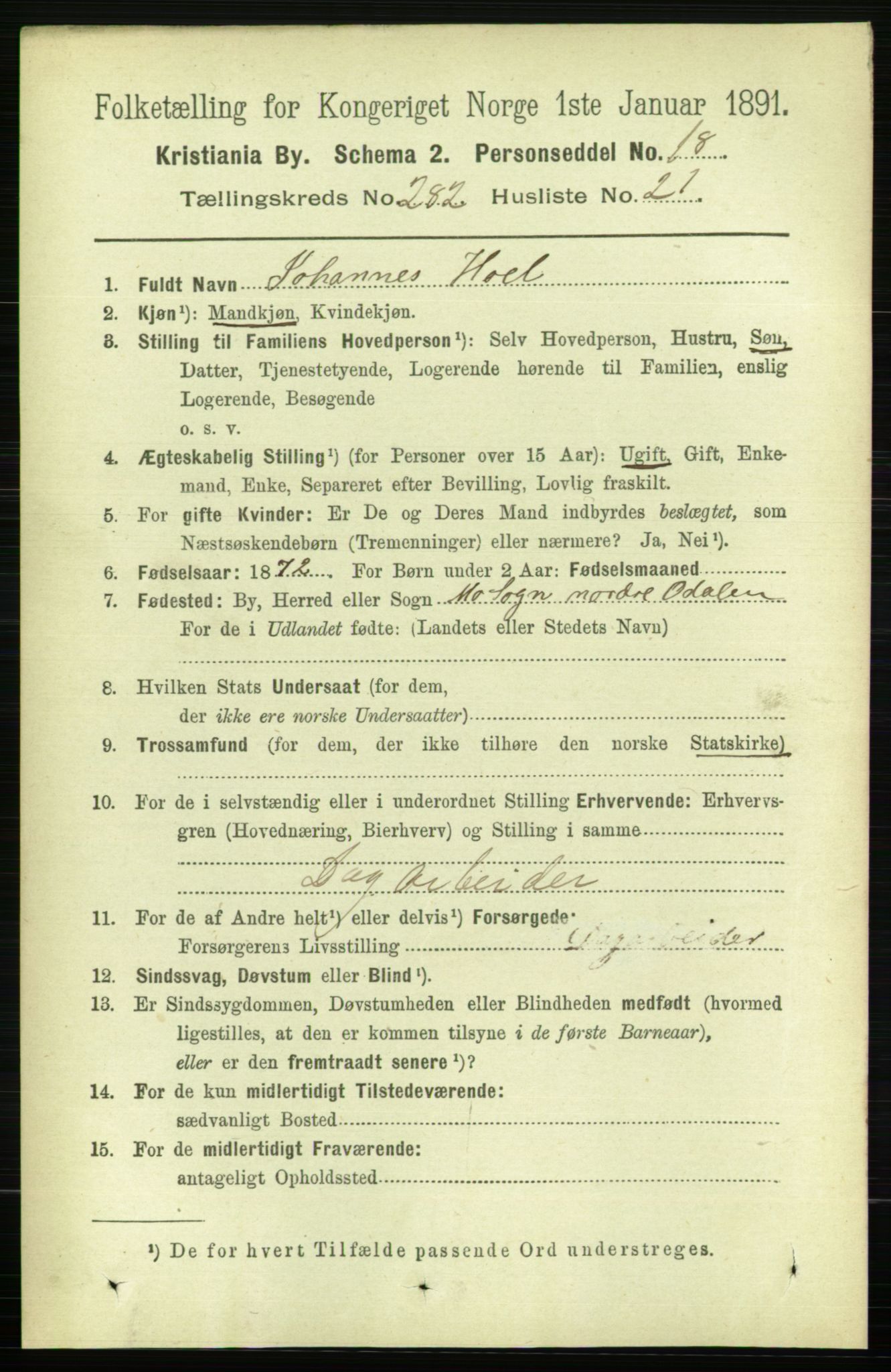 RA, 1891 census for 0301 Kristiania, 1891, p. 172317