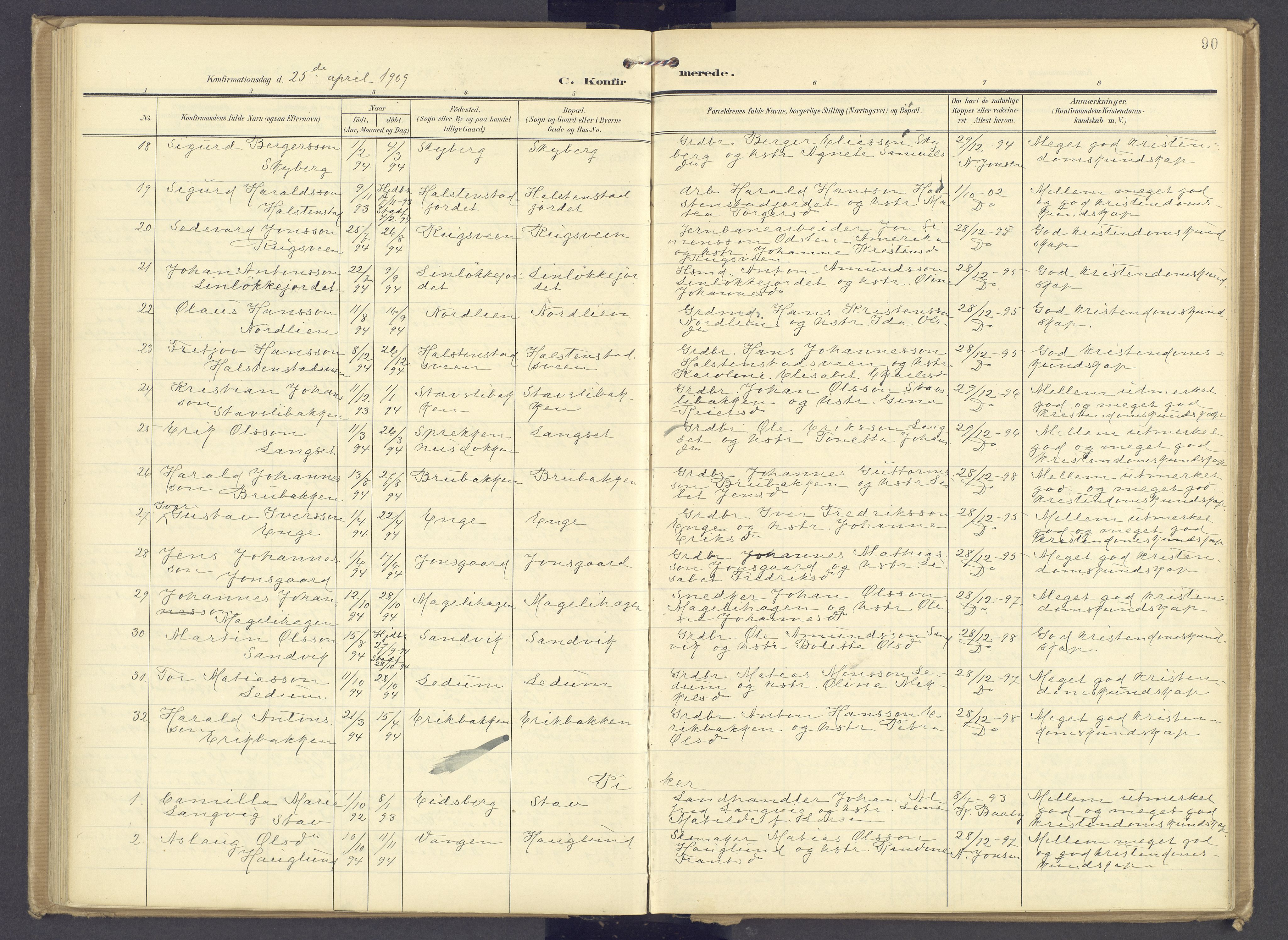 Øyer prestekontor, AV/SAH-PREST-084/H/Ha/Haa/L0013: Parish register (official) no. 13, 1905-1920, p. 90