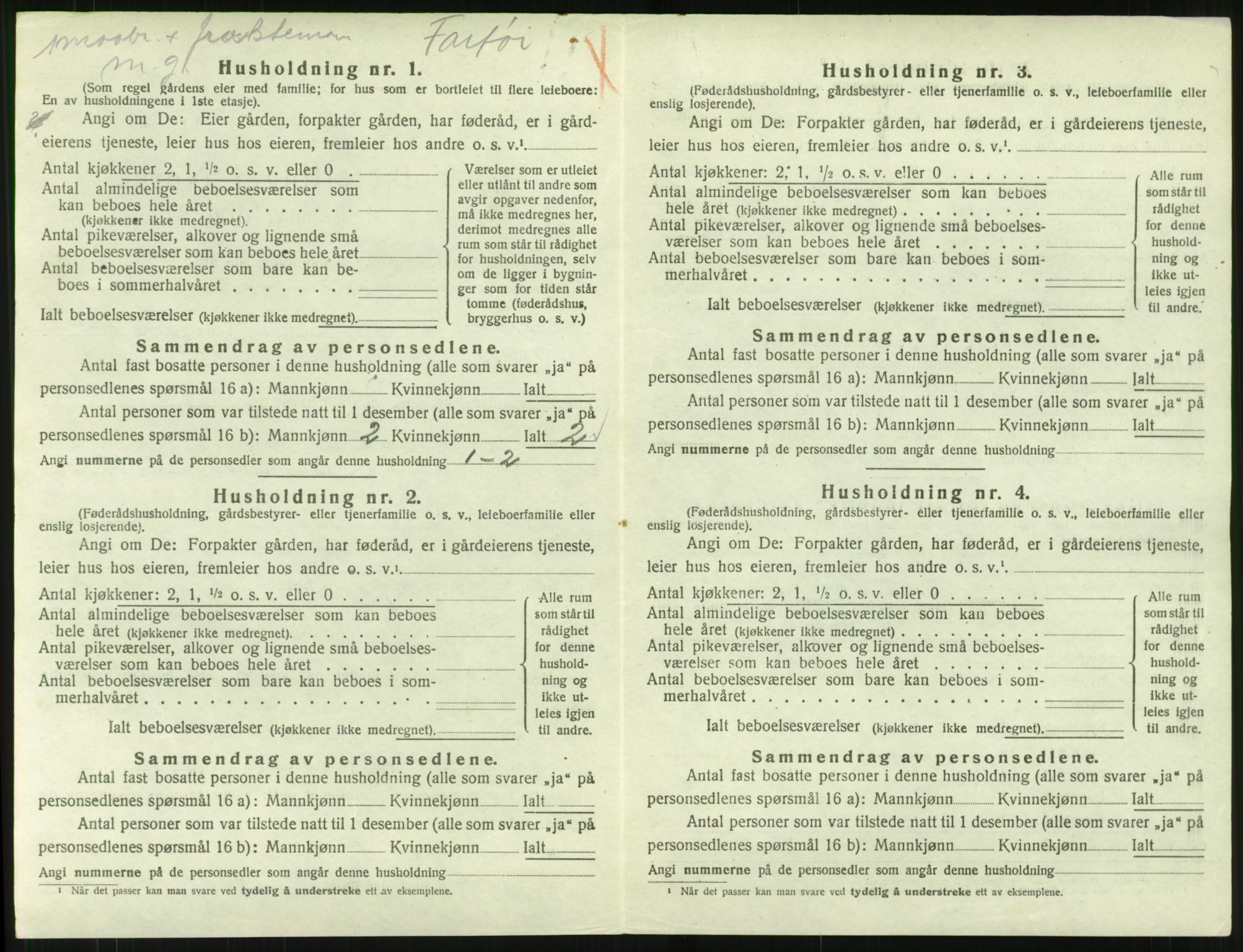 SAT, 1920 census for Kvernes, 1920, p. 236