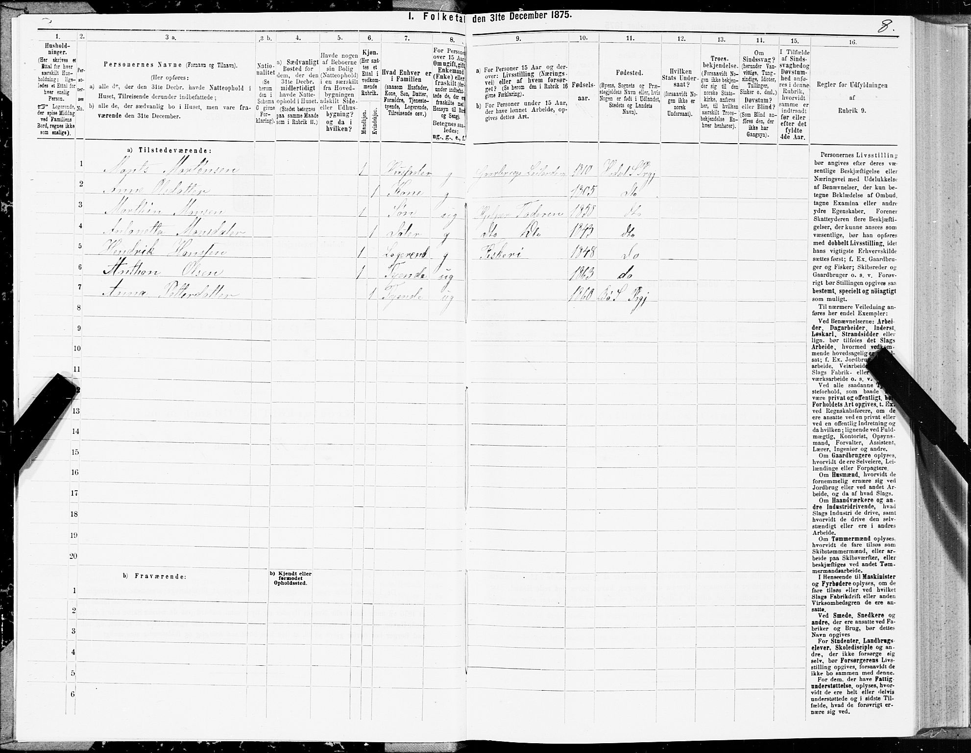 SAT, 1875 census for 1866P Hadsel, 1875, p. 3008