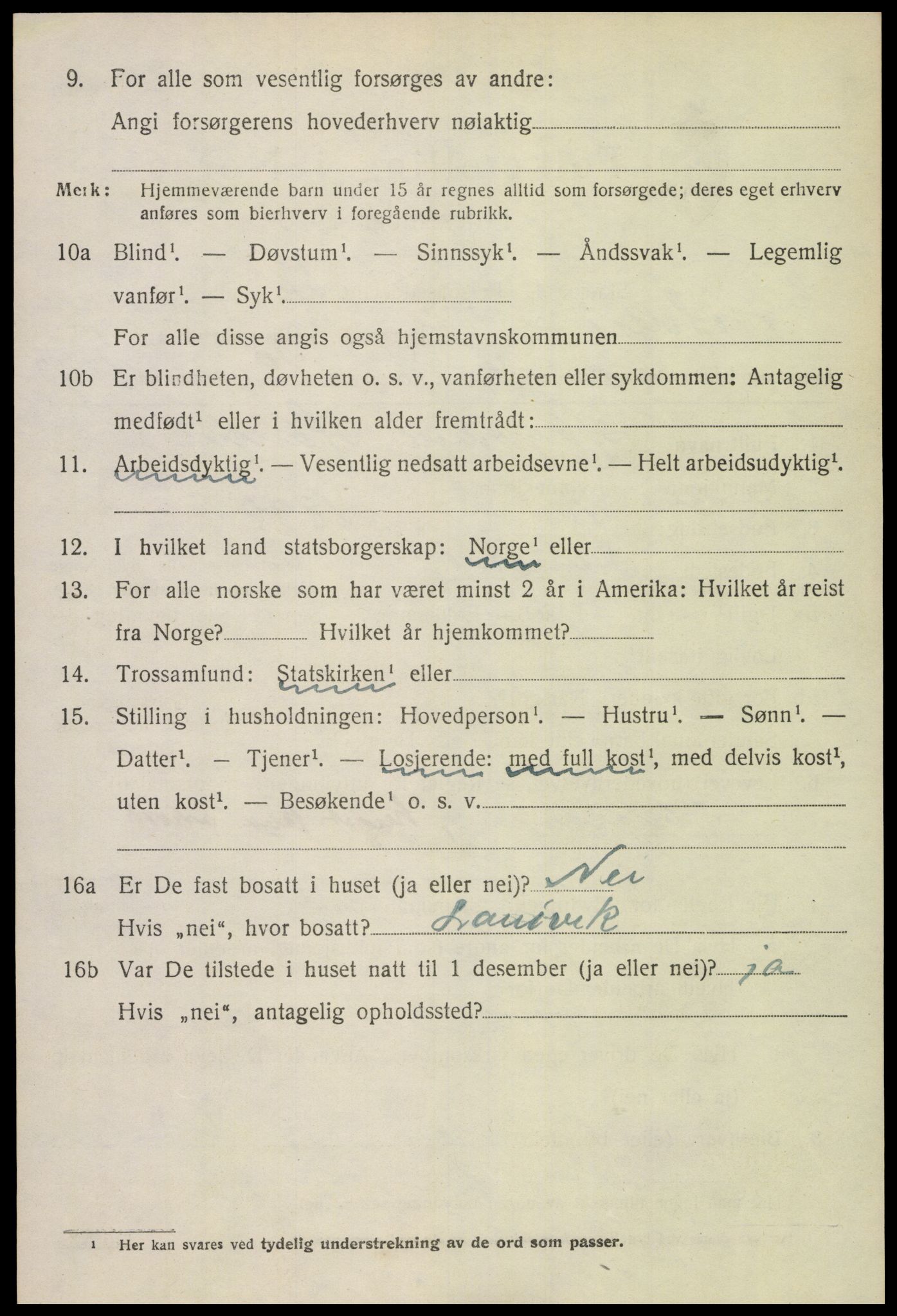 SAK, 1920 census for Froland, 1920, p. 4354