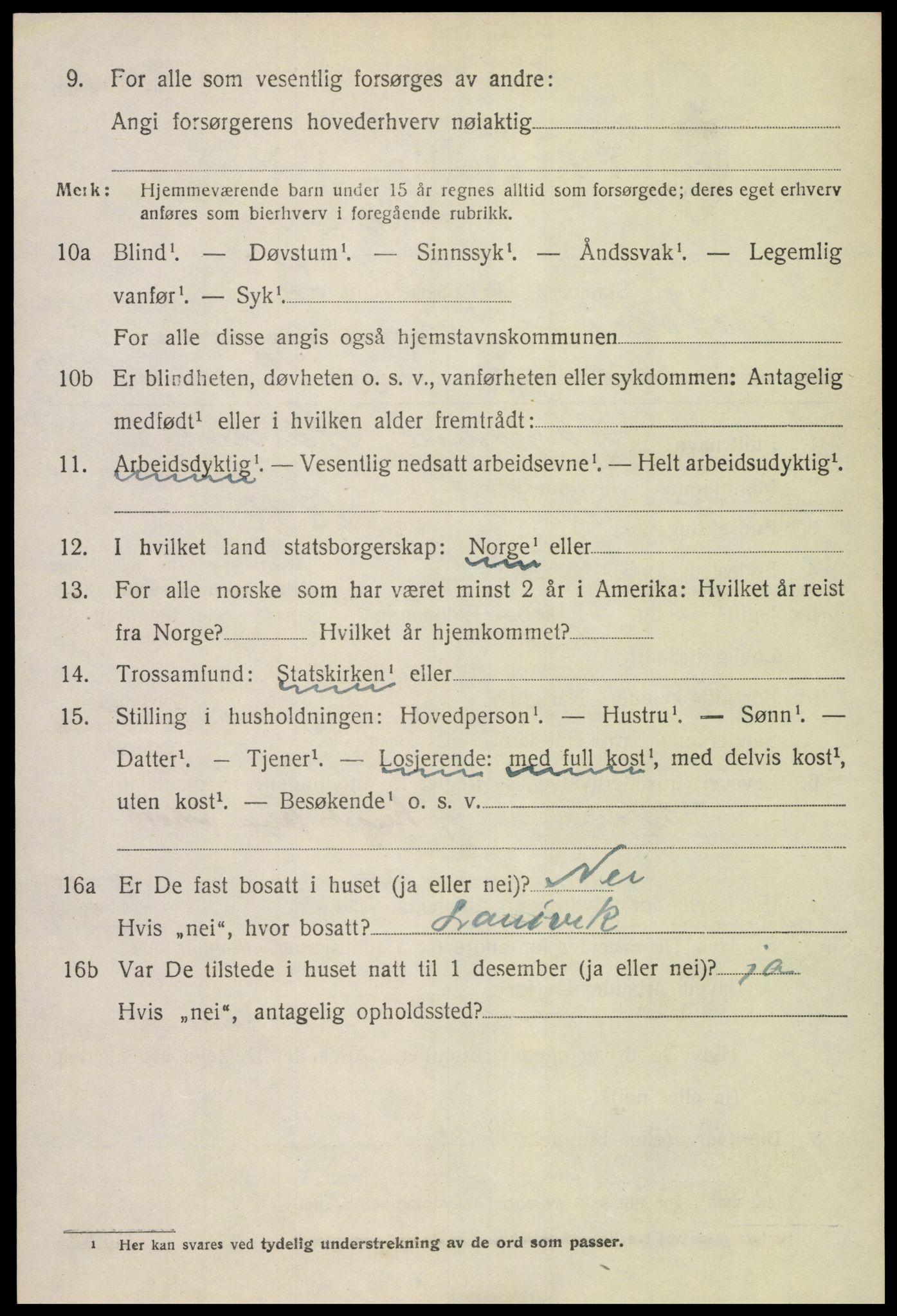 SAK, 1920 census for Froland, 1920, p. 4354