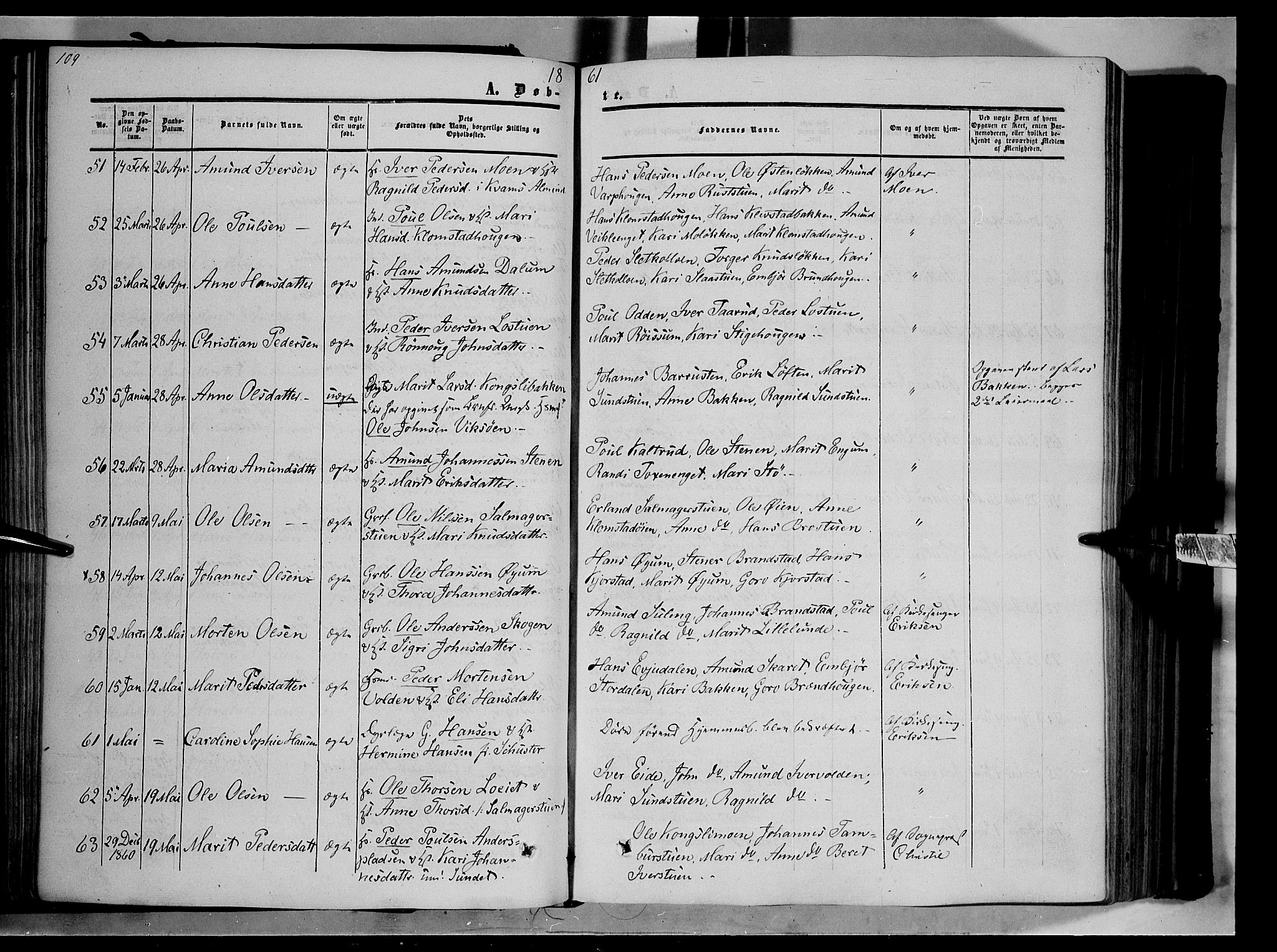 Nord-Fron prestekontor, AV/SAH-PREST-080/H/Ha/Haa/L0001: Parish register (official) no. 1, 1851-1864, p. 109