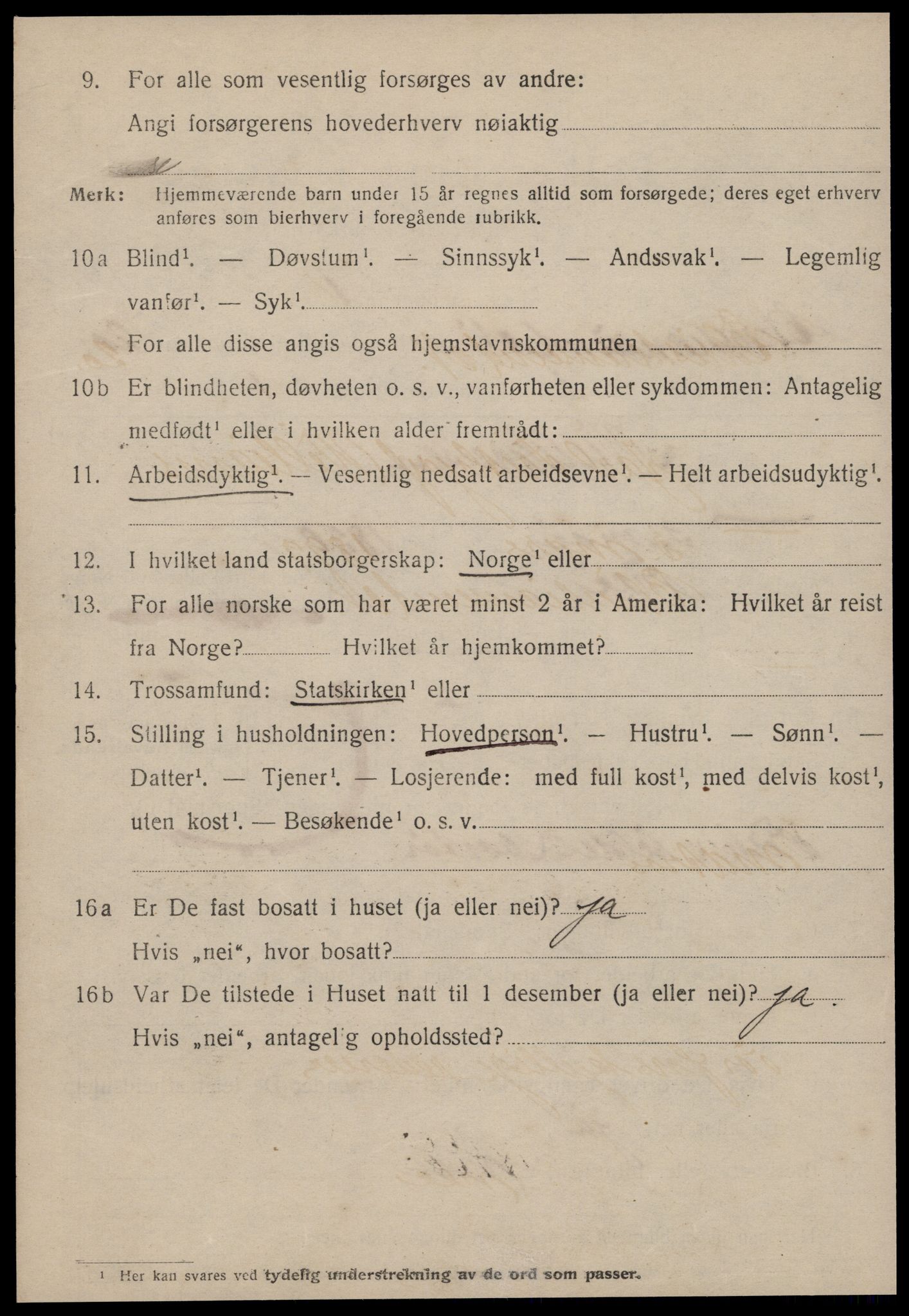 SAT, 1920 census for Kristiansund, 1920, p. 40482