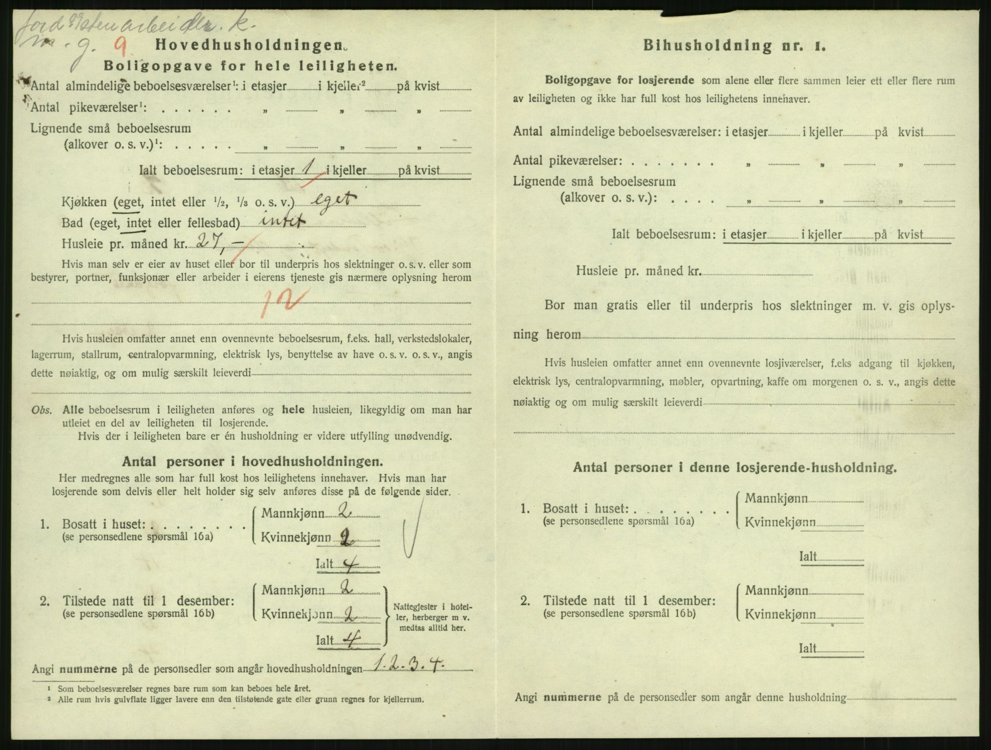 SAH, 1920 census for Lillehammer, 1920, p. 2931