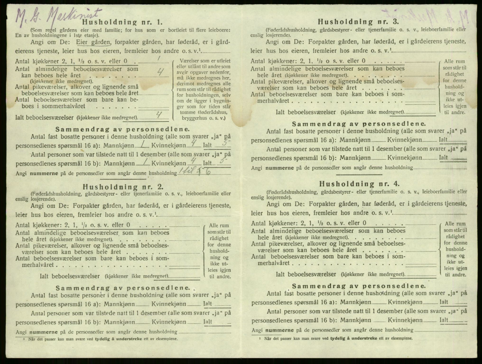 SAKO, 1920 census for Sem, 1920, p. 2105