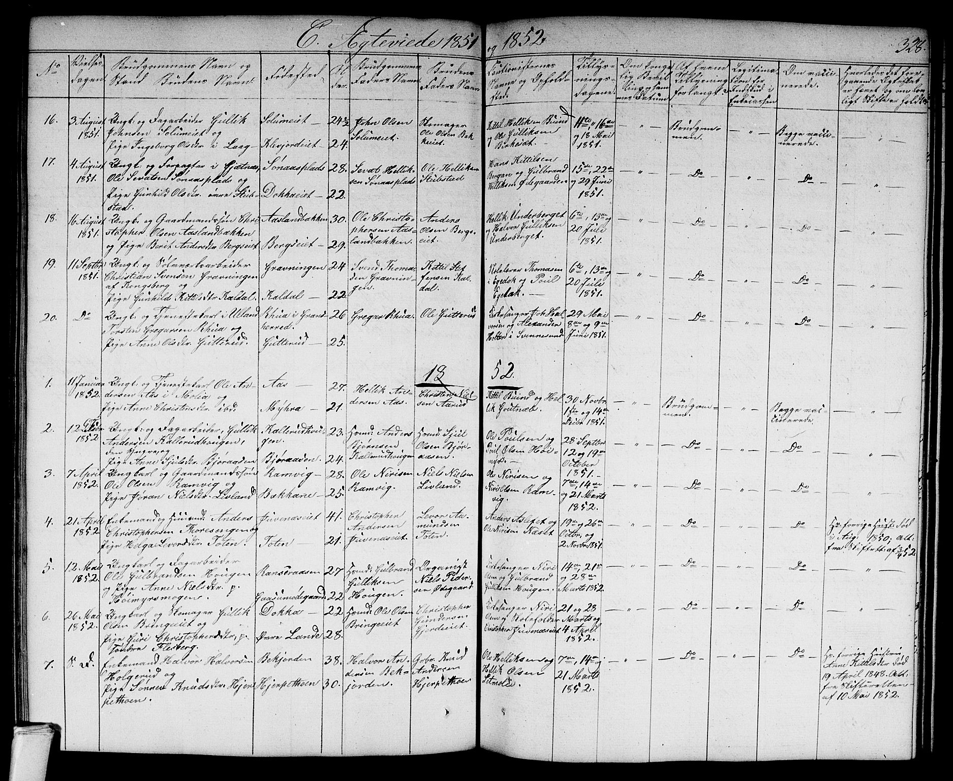 Flesberg kirkebøker, SAKO/A-18/G/Ga/L0002: Parish register (copy) no. I 2, 1834-1860, p. 328
