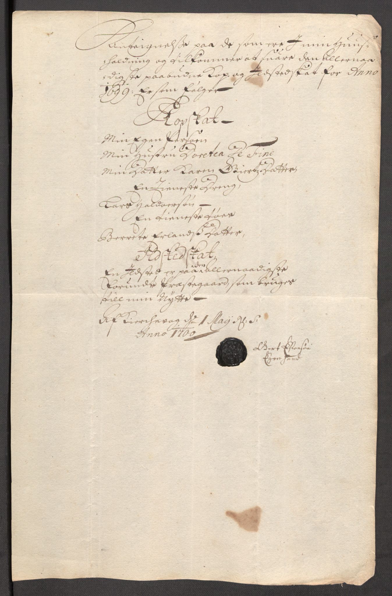 Rentekammeret inntil 1814, Reviderte regnskaper, Fogderegnskap, AV/RA-EA-4092/R67/L4678: Fogderegnskap Vesterålen, Andenes og Lofoten, 1696-1708, p. 312