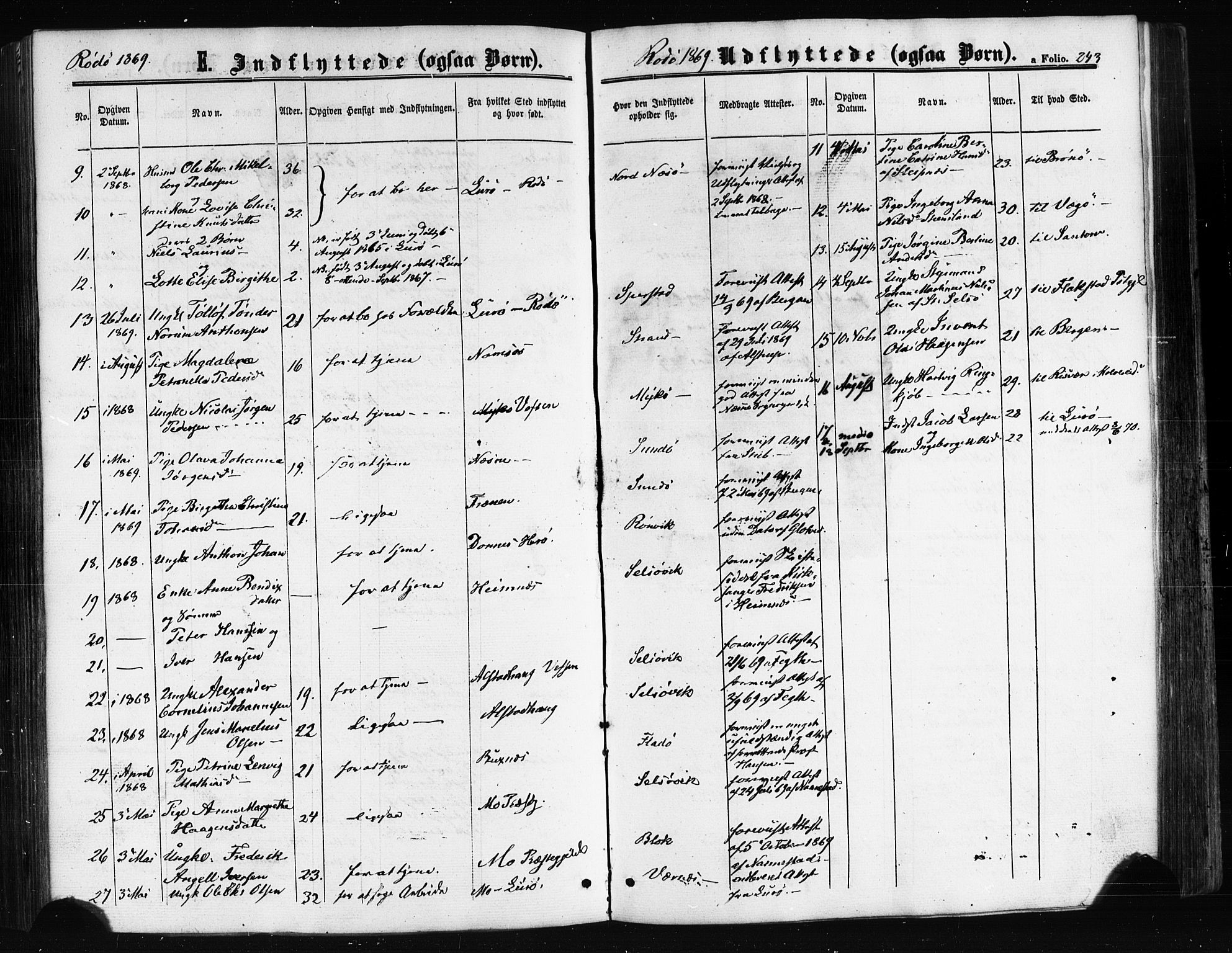 Ministerialprotokoller, klokkerbøker og fødselsregistre - Nordland, AV/SAT-A-1459/841/L0607: Parish register (official) no. 841A11 /1, 1863-1877, p. 243