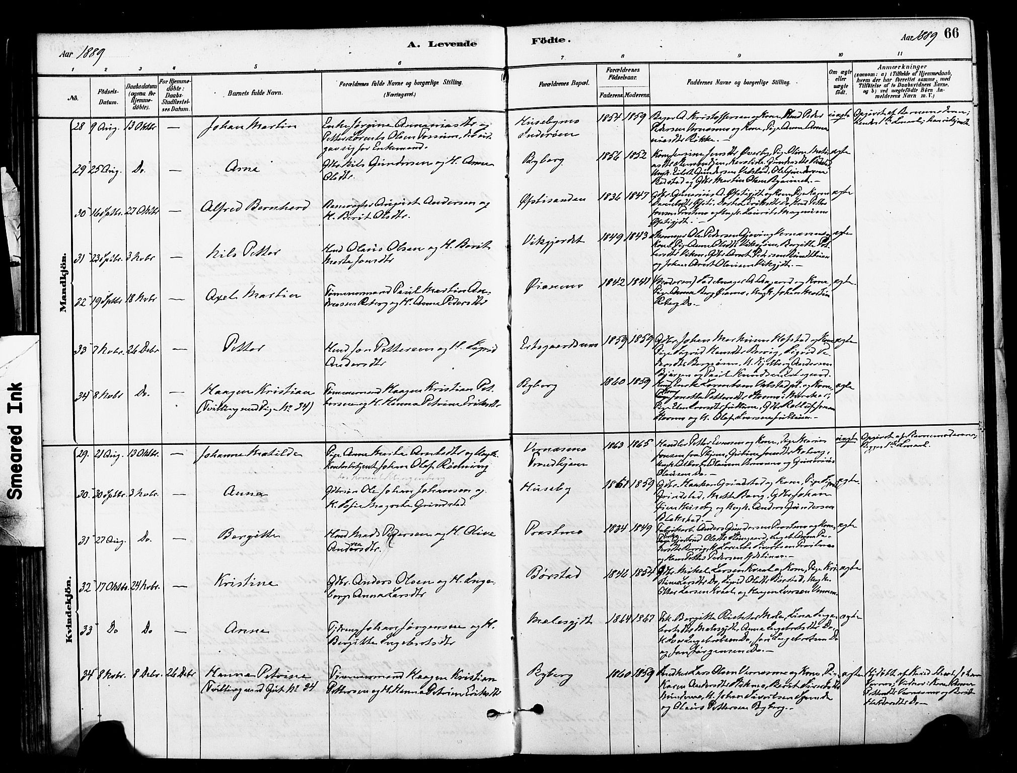 Ministerialprotokoller, klokkerbøker og fødselsregistre - Nord-Trøndelag, SAT/A-1458/709/L0077: Parish register (official) no. 709A17, 1880-1895, p. 66