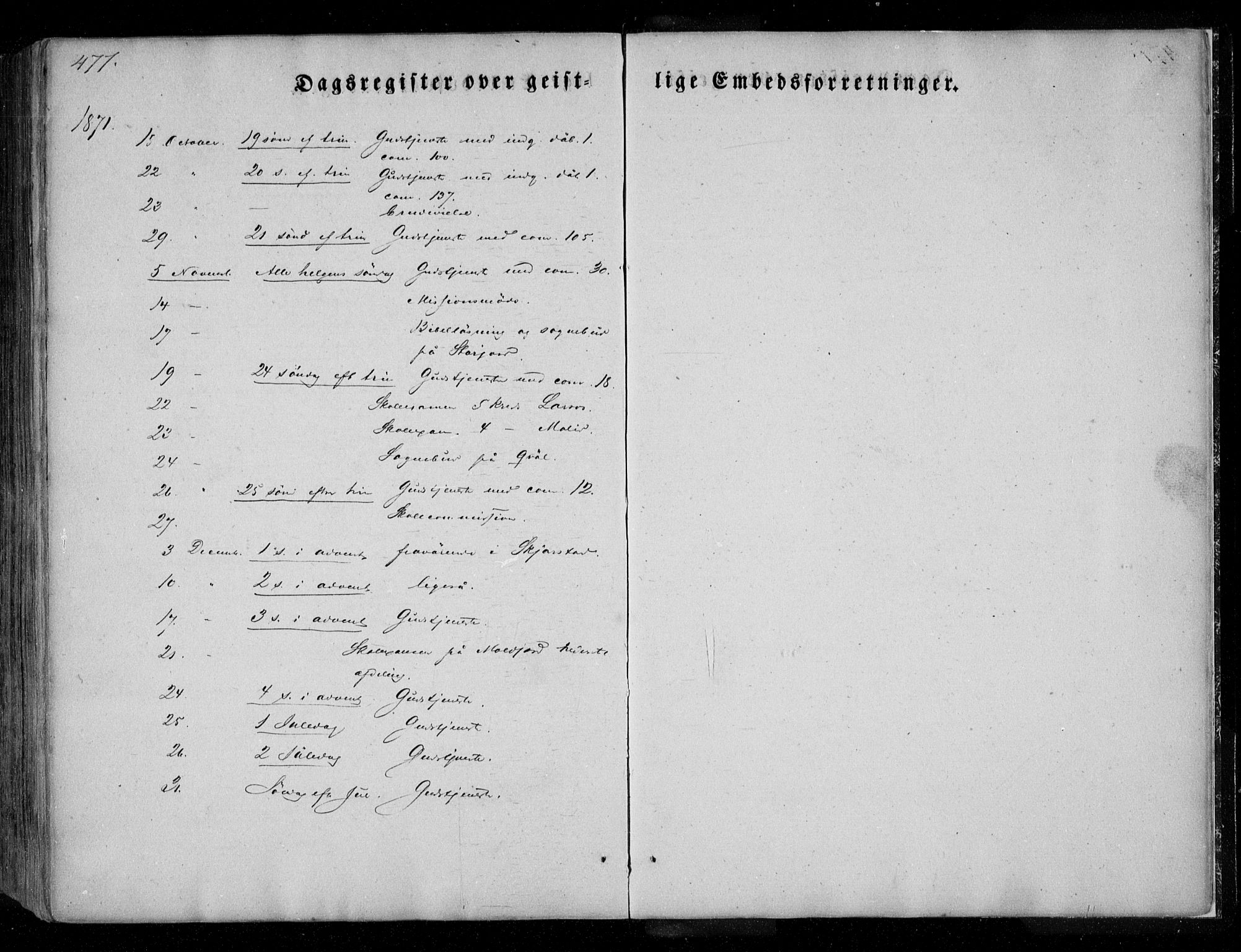 Ministerialprotokoller, klokkerbøker og fødselsregistre - Nordland, AV/SAT-A-1459/846/L0644: Parish register (official) no. 846A02, 1837-1872, p. 477