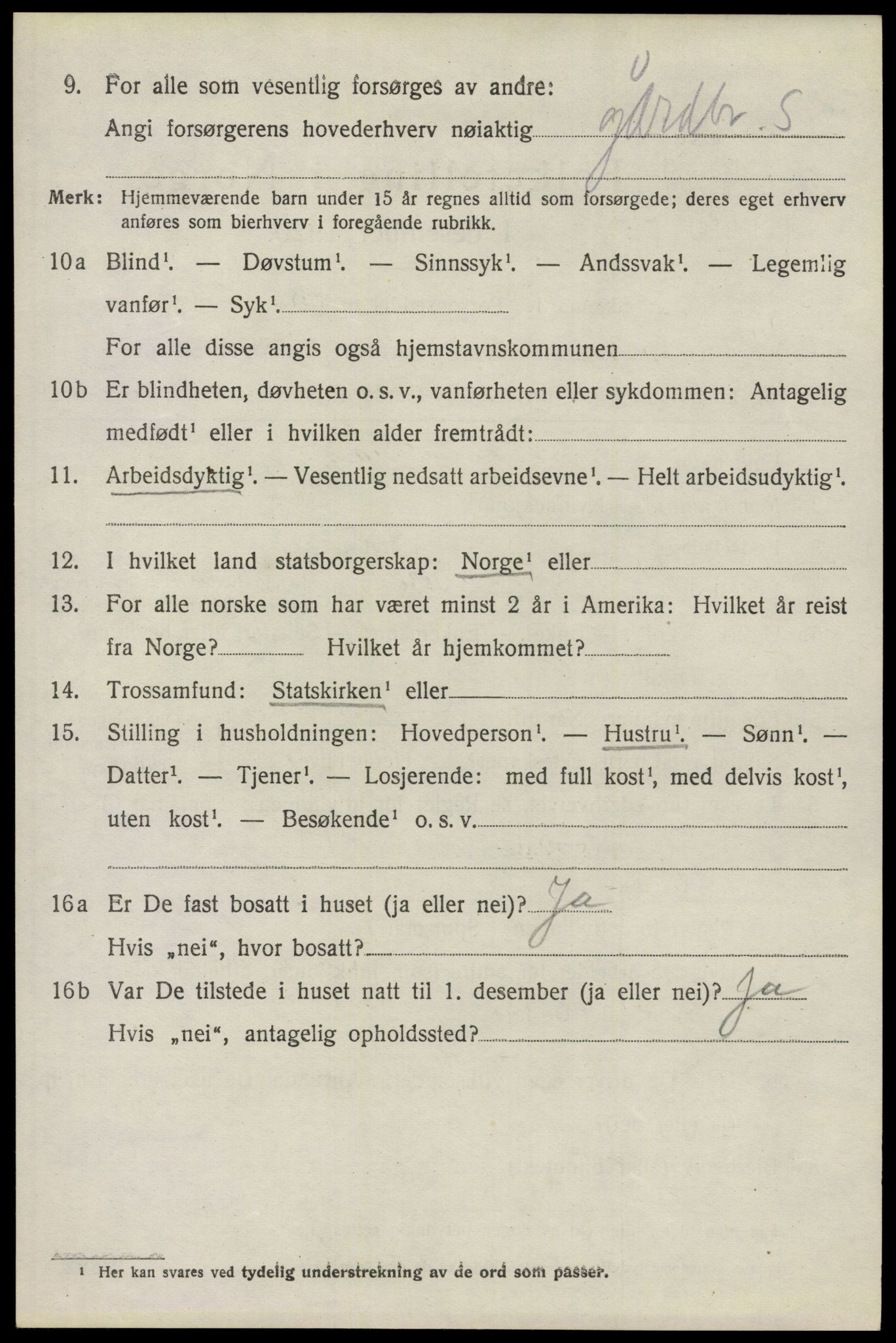 SAO, 1920 census for Nes, 1920, p. 7839