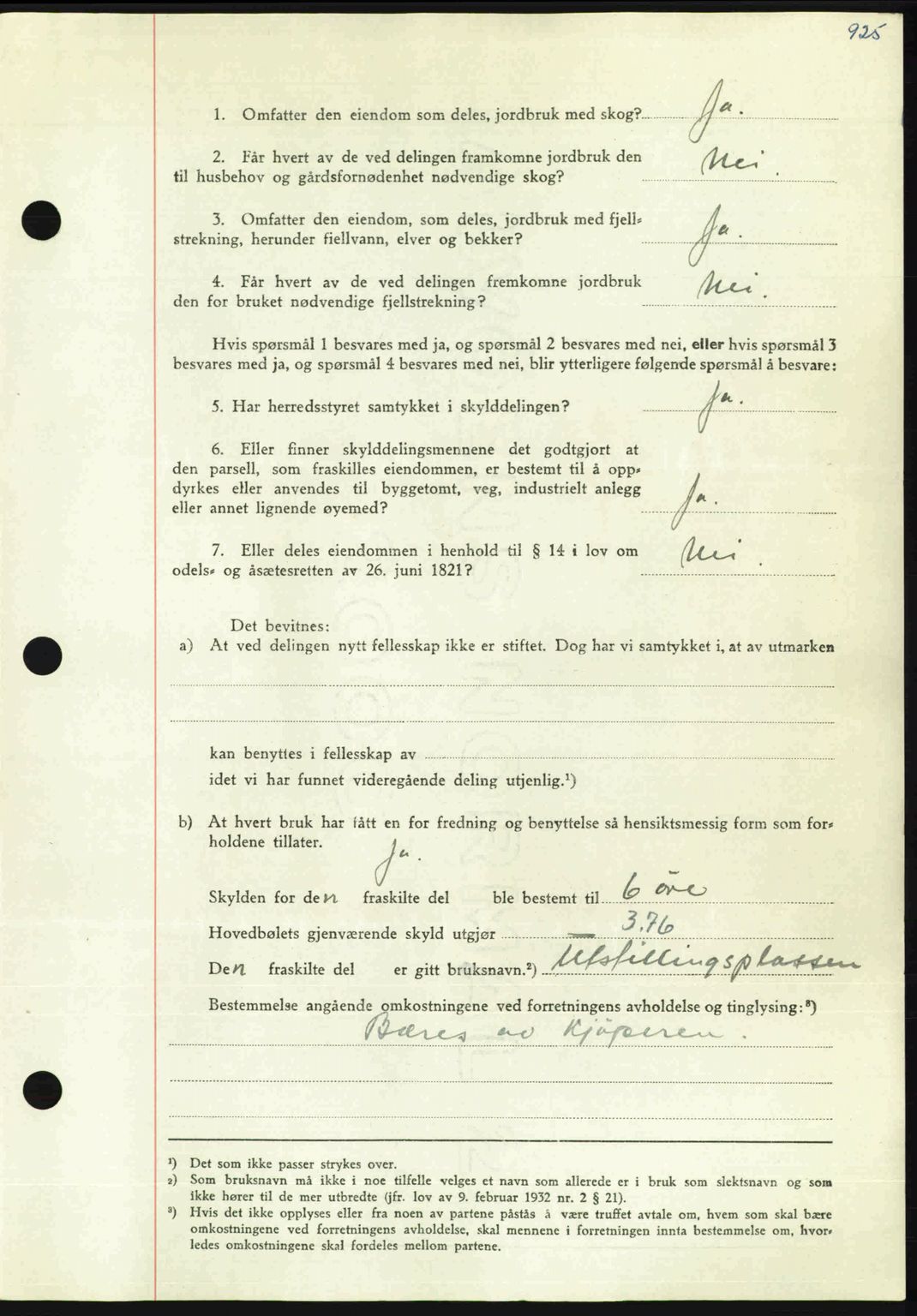 Nordmøre sorenskriveri, AV/SAT-A-4132/1/2/2Ca: Mortgage book no. A112, 1949-1949, Diary no: : 3104/1949