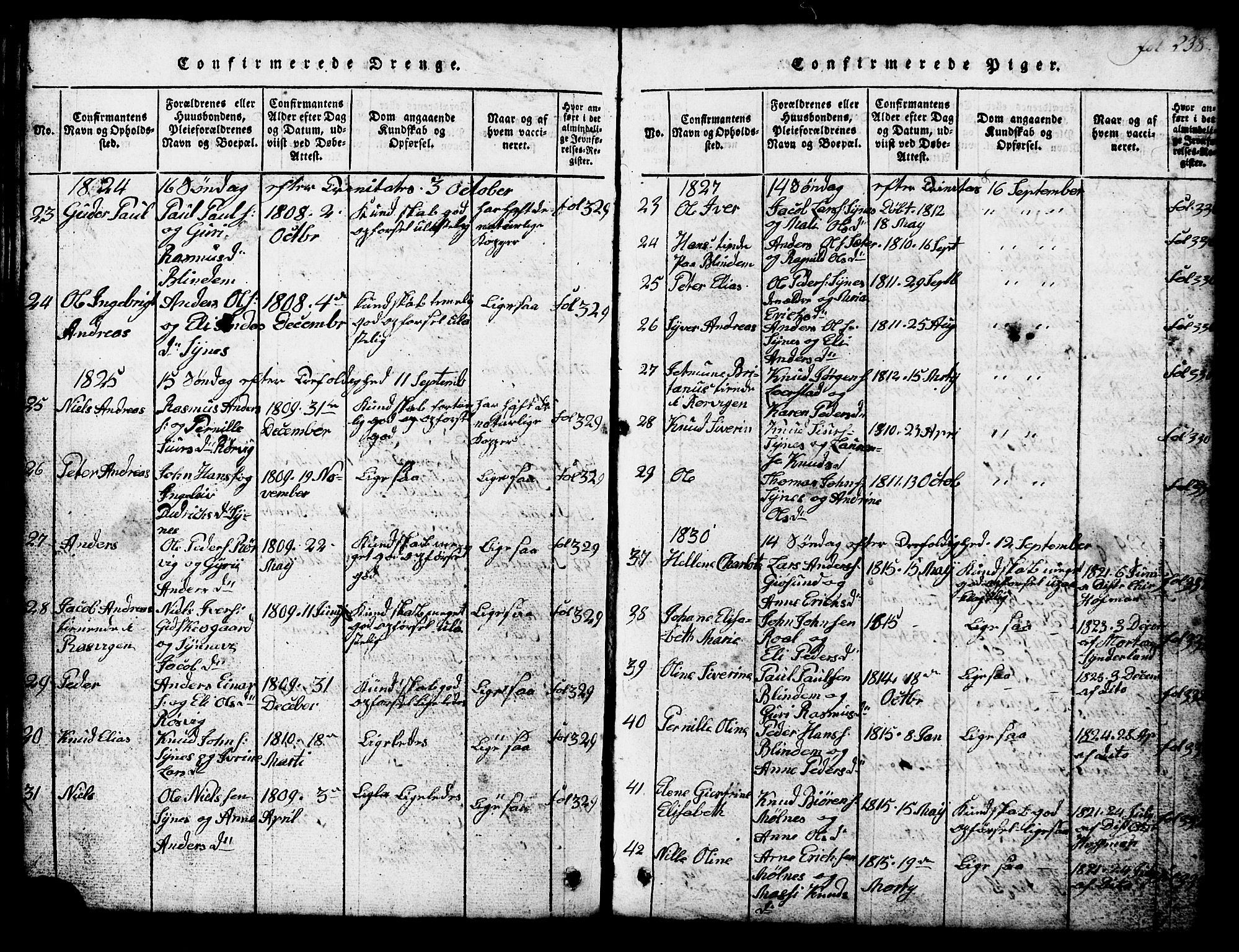 Ministerialprotokoller, klokkerbøker og fødselsregistre - Møre og Romsdal, SAT/A-1454/537/L0520: Parish register (copy) no. 537C01, 1819-1868, p. 238