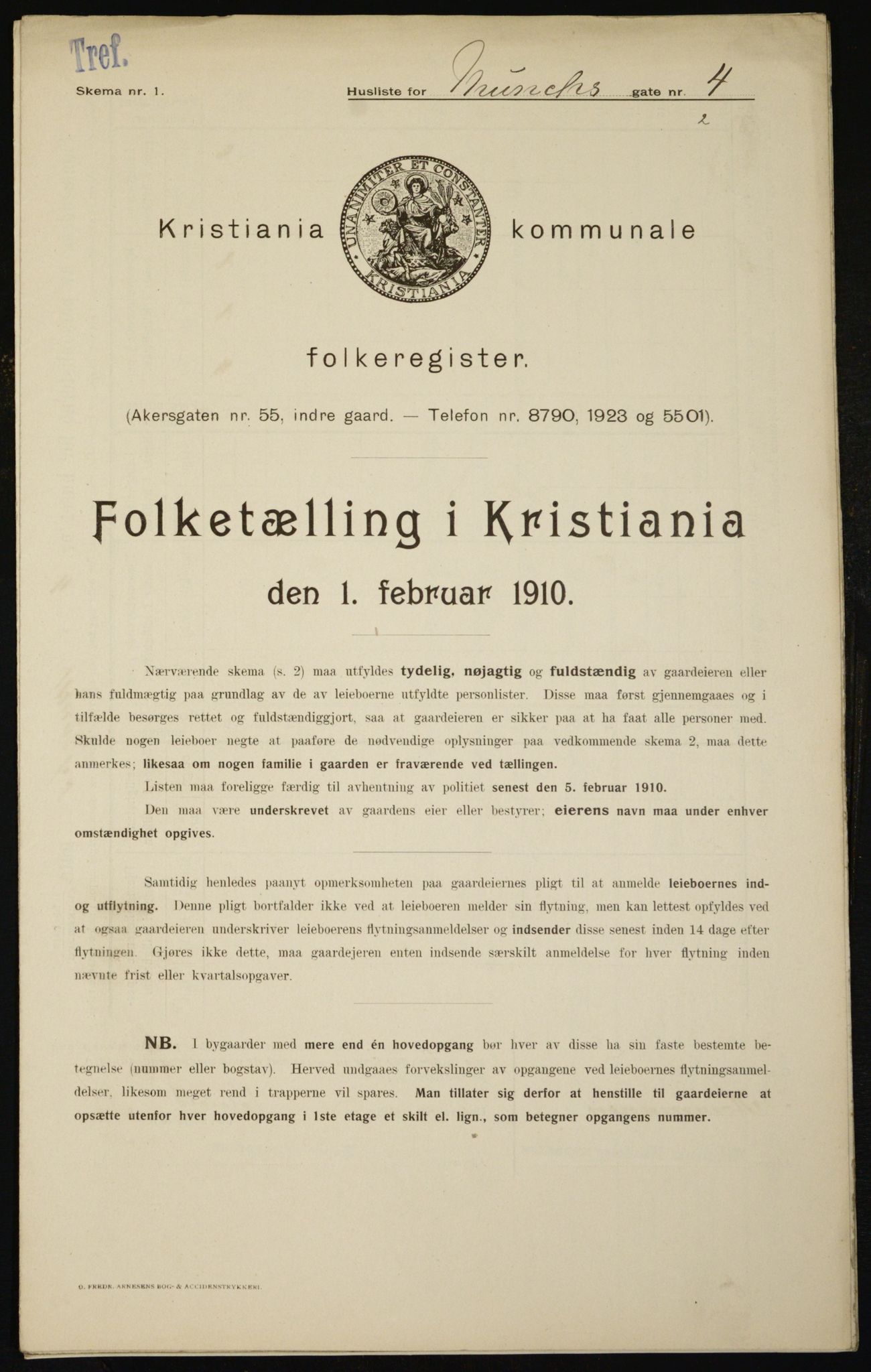 OBA, Municipal Census 1910 for Kristiania, 1910, p. 64439