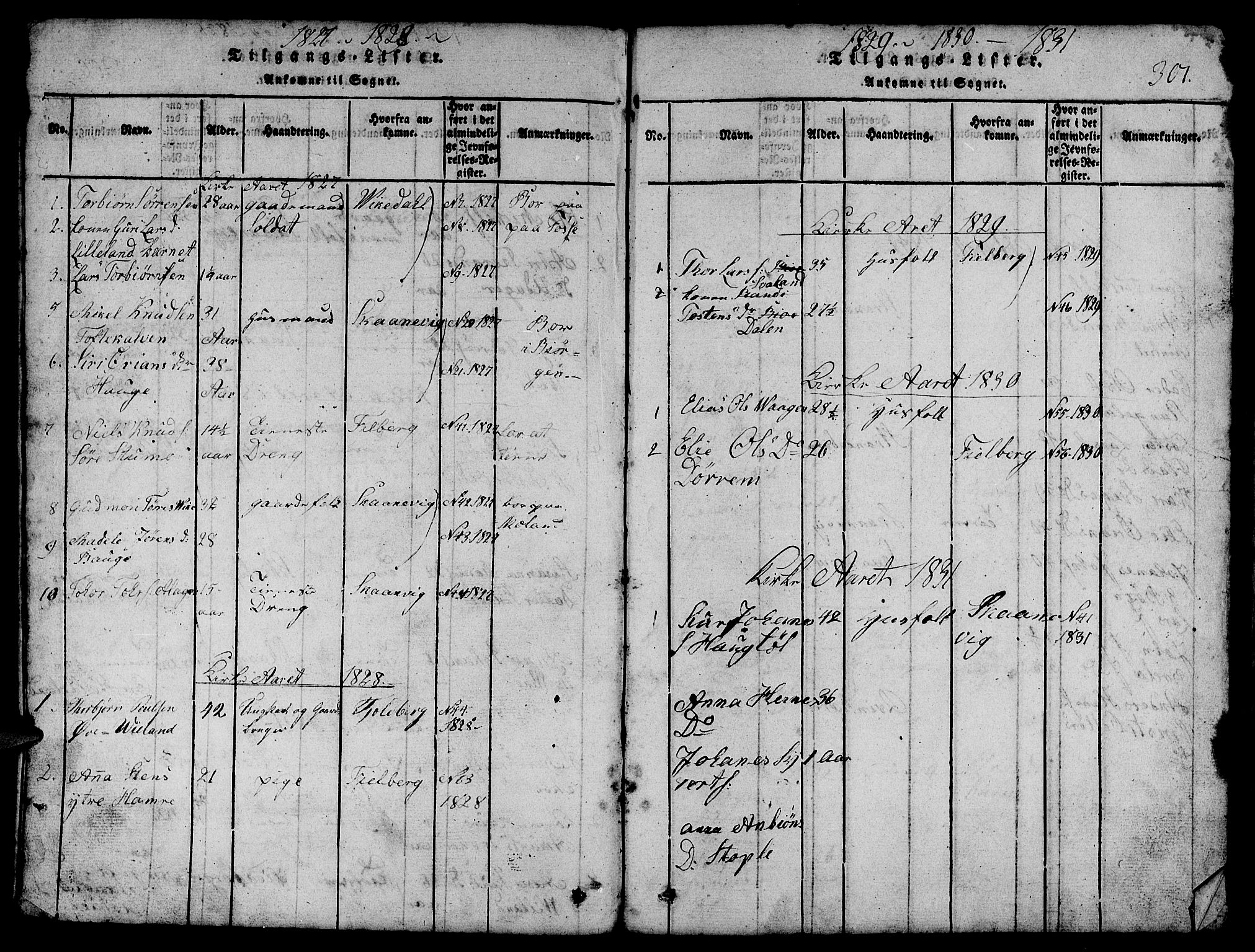 Etne sokneprestembete, SAB/A-75001/H/Hab: Parish register (copy) no. B 1, 1815-1850, p. 301