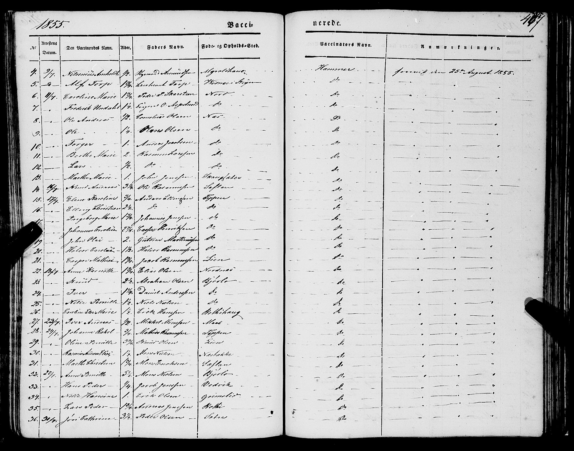 Eid sokneprestembete, AV/SAB-A-82301/H/Haa/Haaa/L0007: Parish register (official) no. A 7, 1844-1858, p. 467