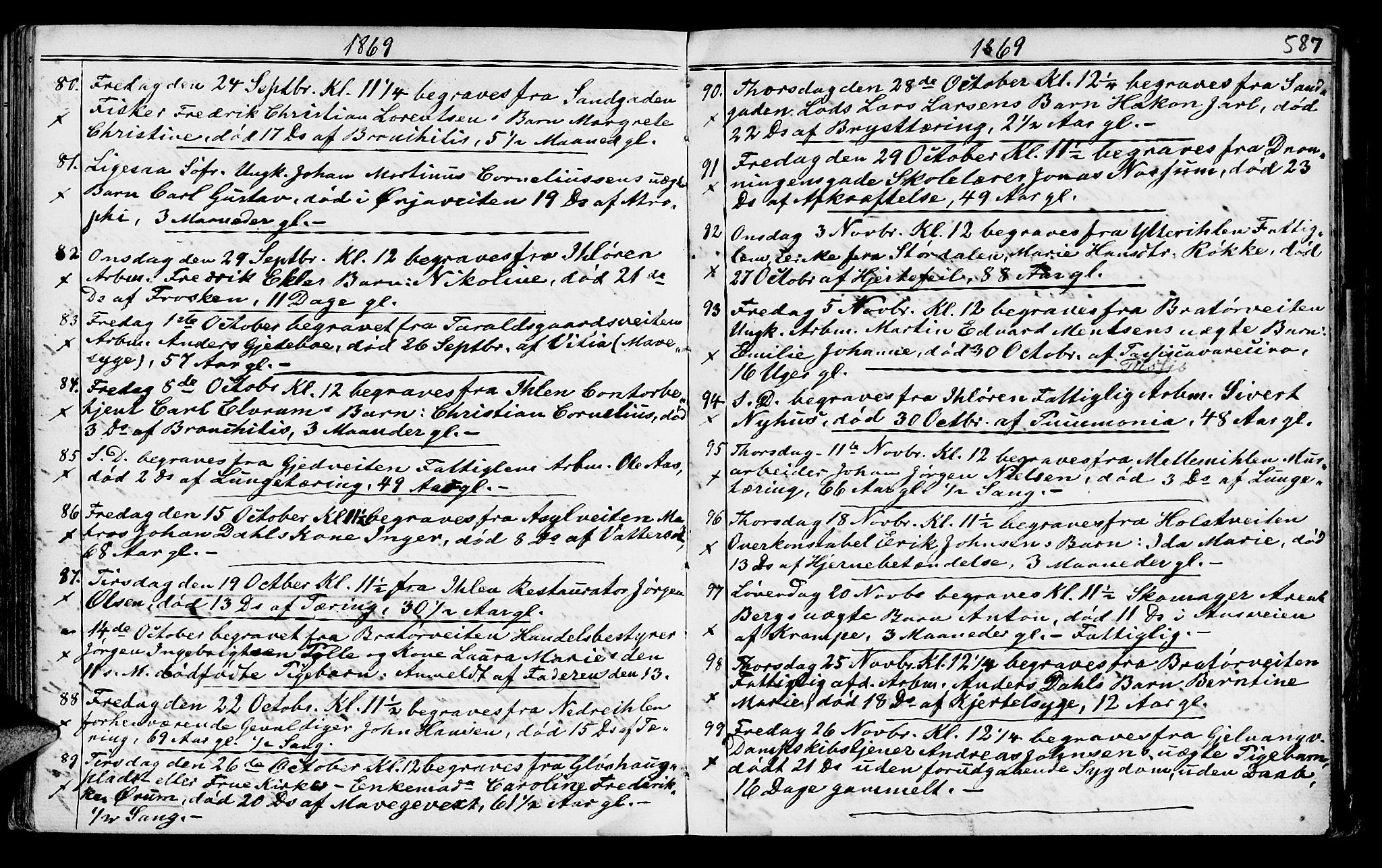 Ministerialprotokoller, klokkerbøker og fødselsregistre - Sør-Trøndelag, SAT/A-1456/602/L0140: Parish register (copy) no. 602C08, 1864-1872, p. 586-587