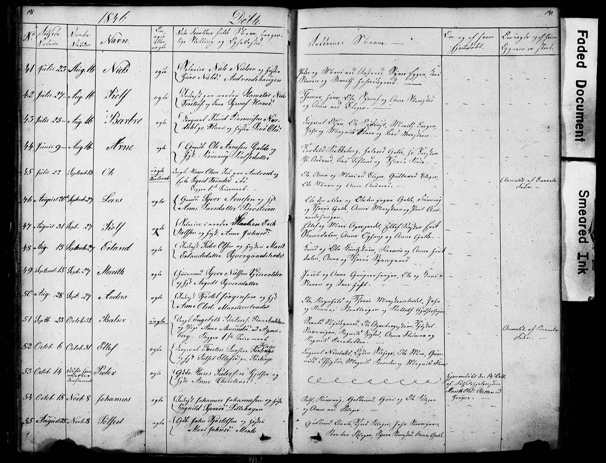 Lom prestekontor, SAH/PREST-070/L/L0012: Parish register (copy) no. 12, 1845-1873, p. 18-19