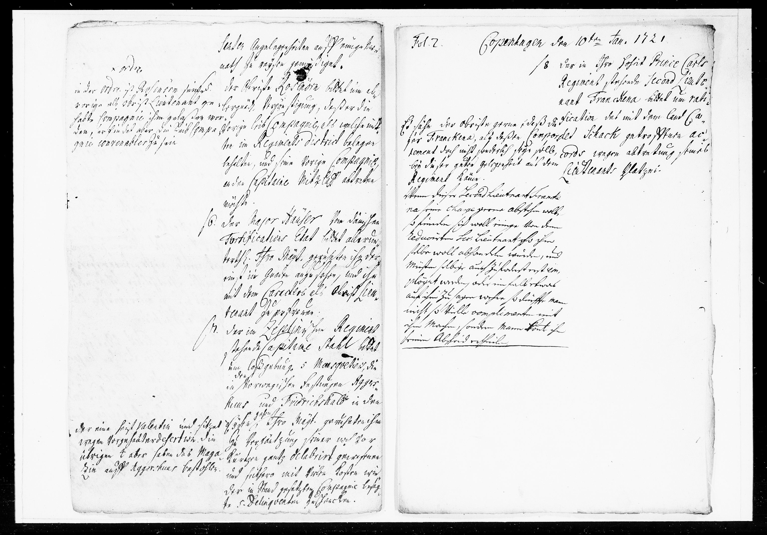Krigskollegiet, Krigskancelliet, DRA/A-0006/-/1061-1064: Refererede sager, 1721, p. 10