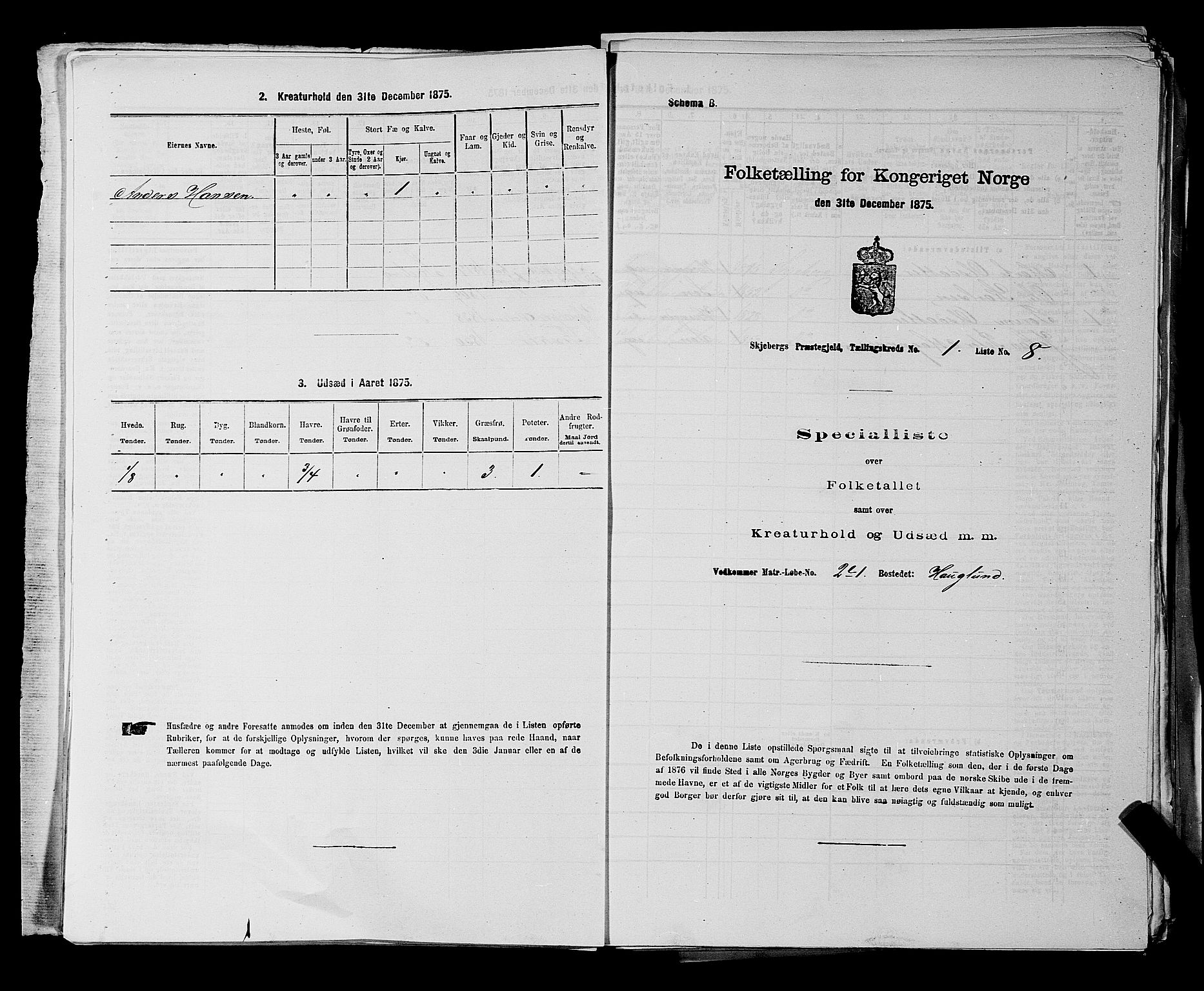 RA, 1875 census for 0115P Skjeberg, 1875, p. 46