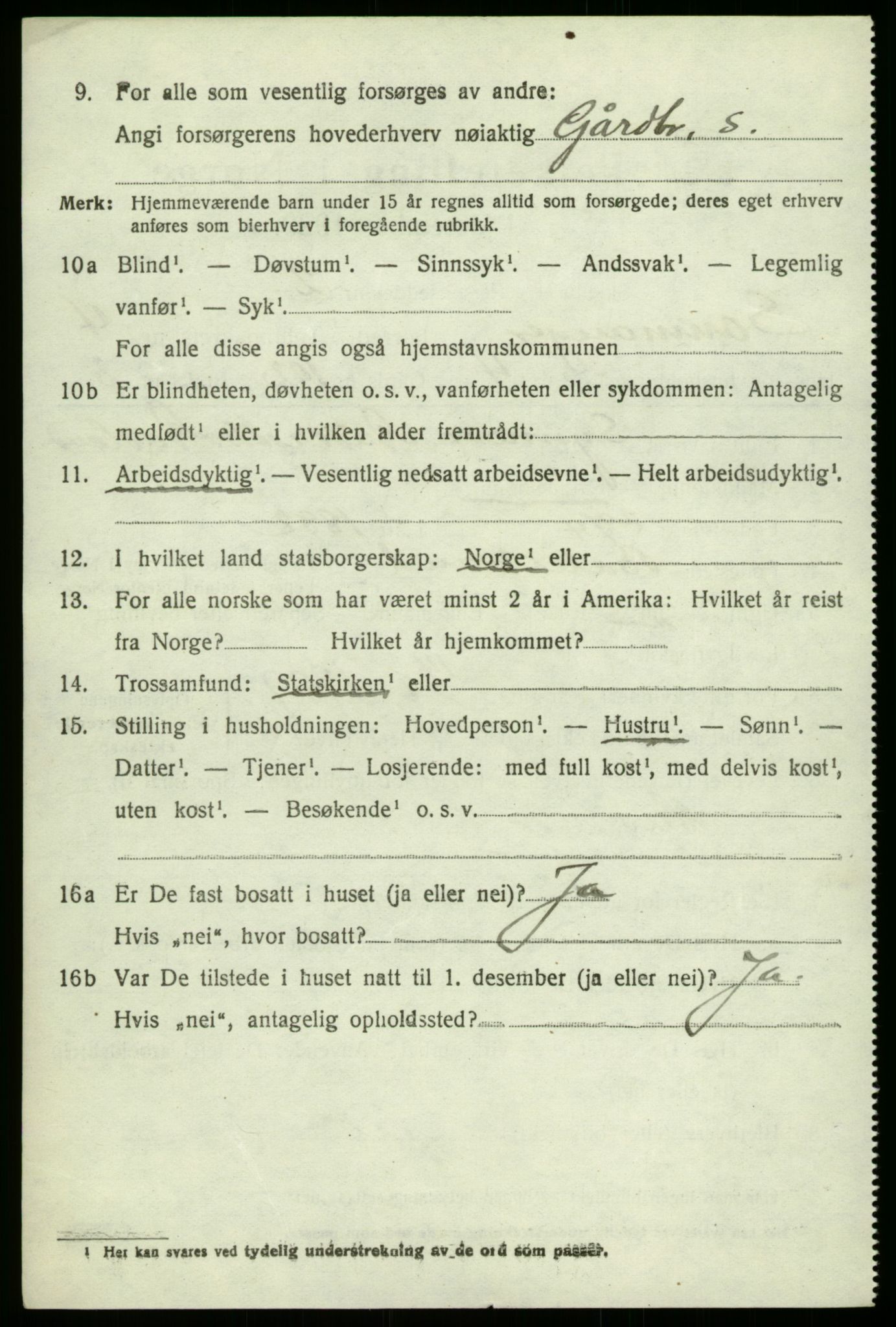 SAB, 1920 census for Samnanger, 1920, p. 1694