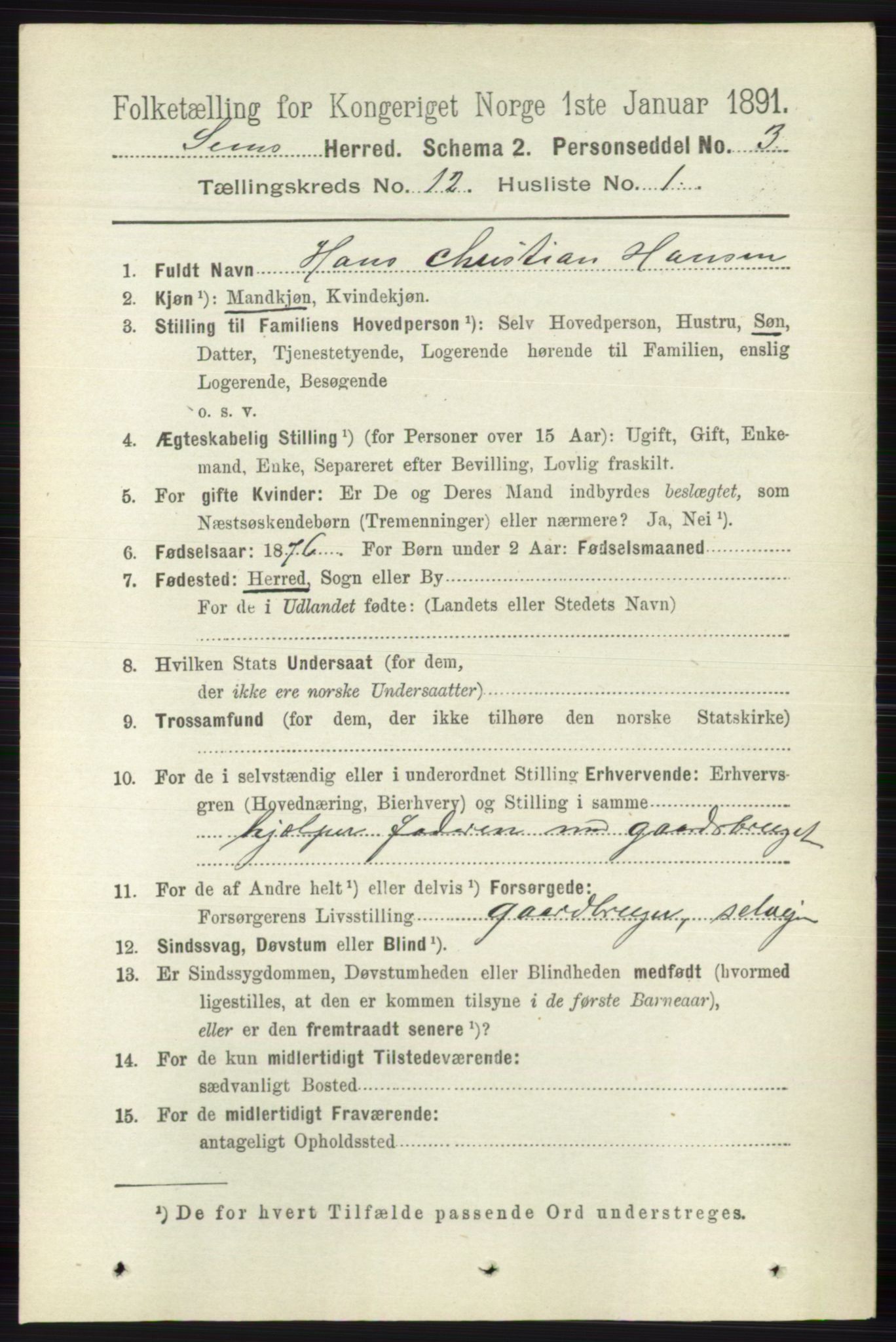 RA, 1891 census for 0721 Sem, 1891, p. 5758