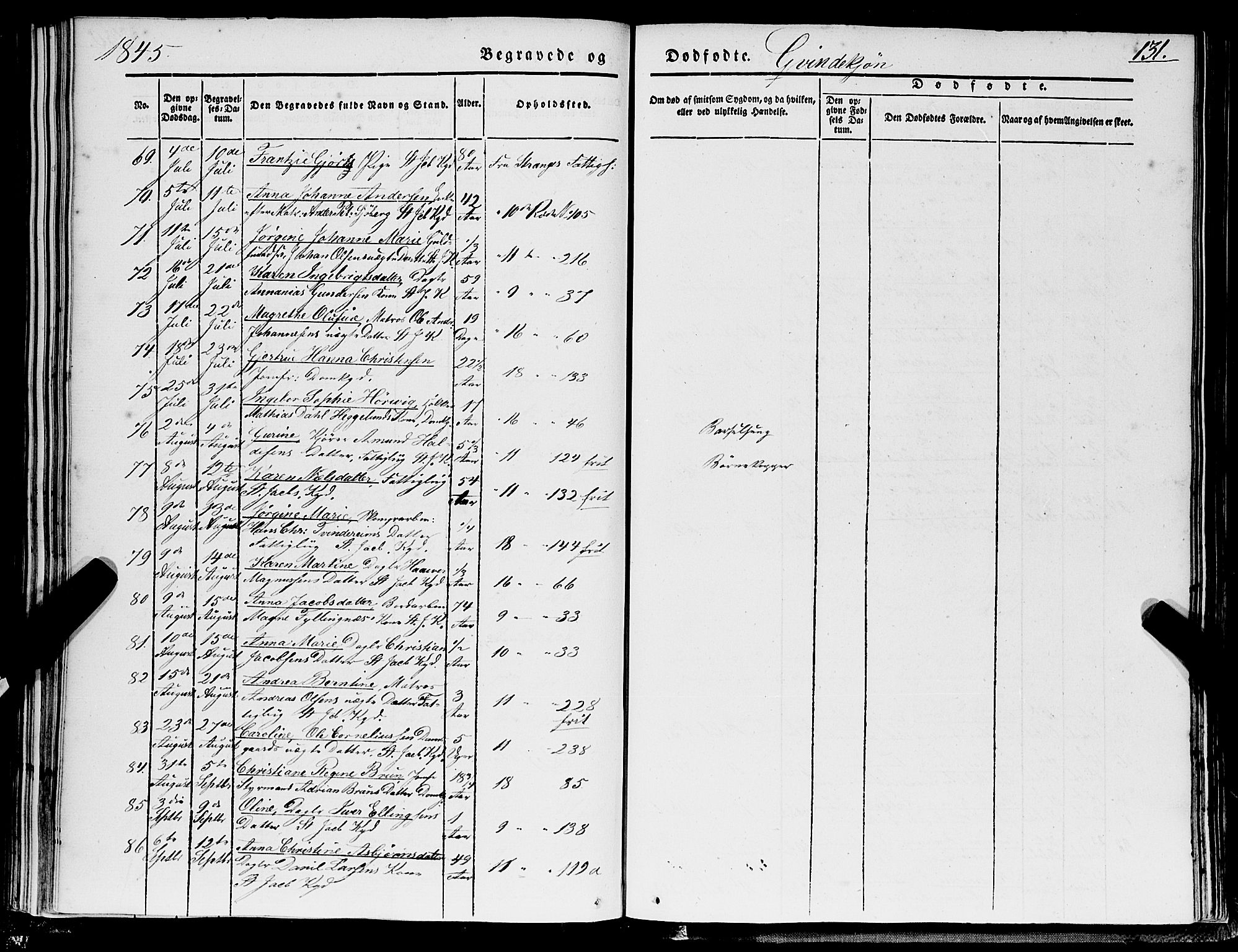 Domkirken sokneprestembete, AV/SAB-A-74801/H/Haa/L0040: Parish register (official) no. E 1, 1841-1853, p. 131