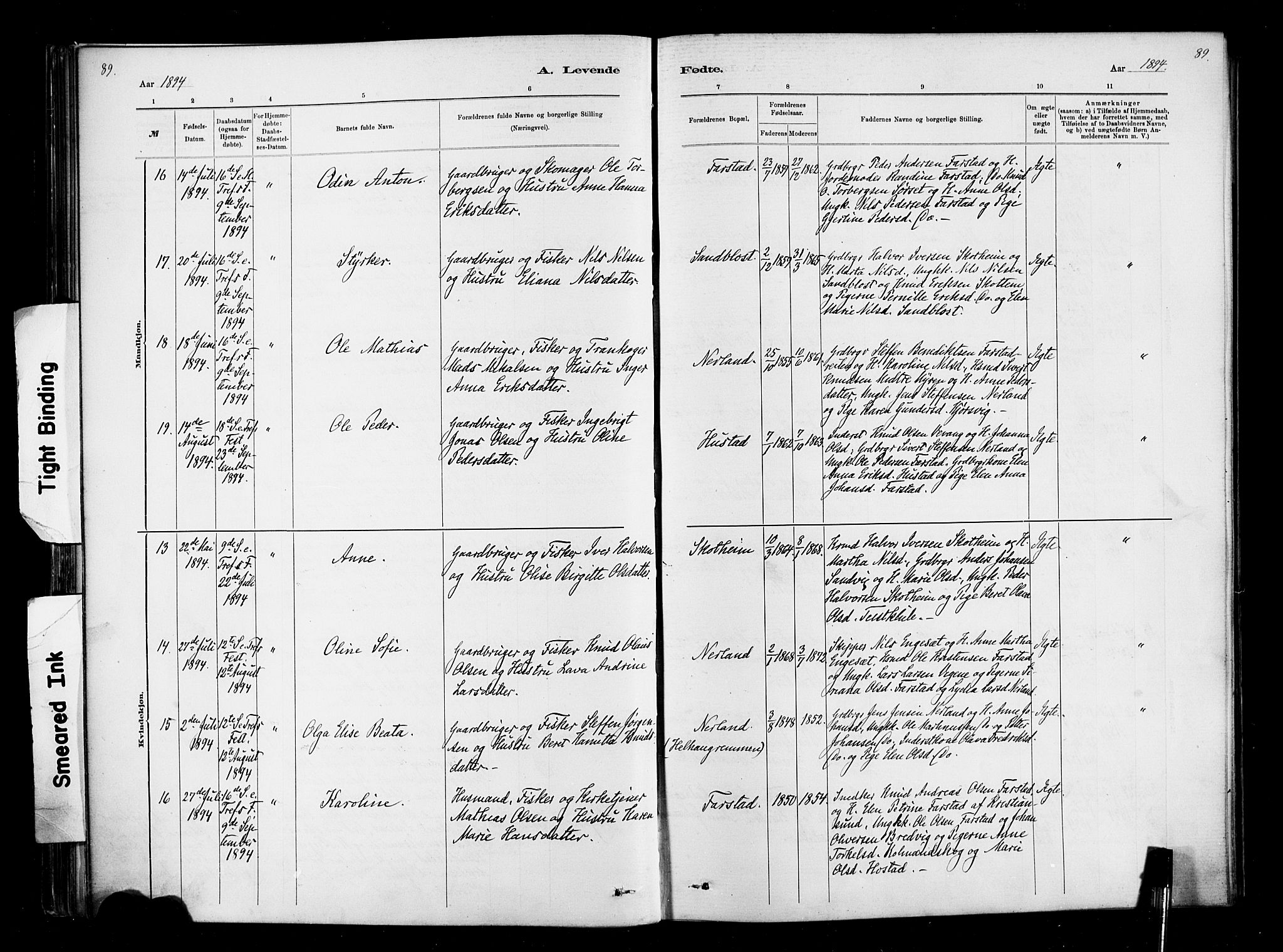 Ministerialprotokoller, klokkerbøker og fødselsregistre - Møre og Romsdal, AV/SAT-A-1454/567/L0778: Parish register (official) no. 567A01, 1881-1903, p. 89