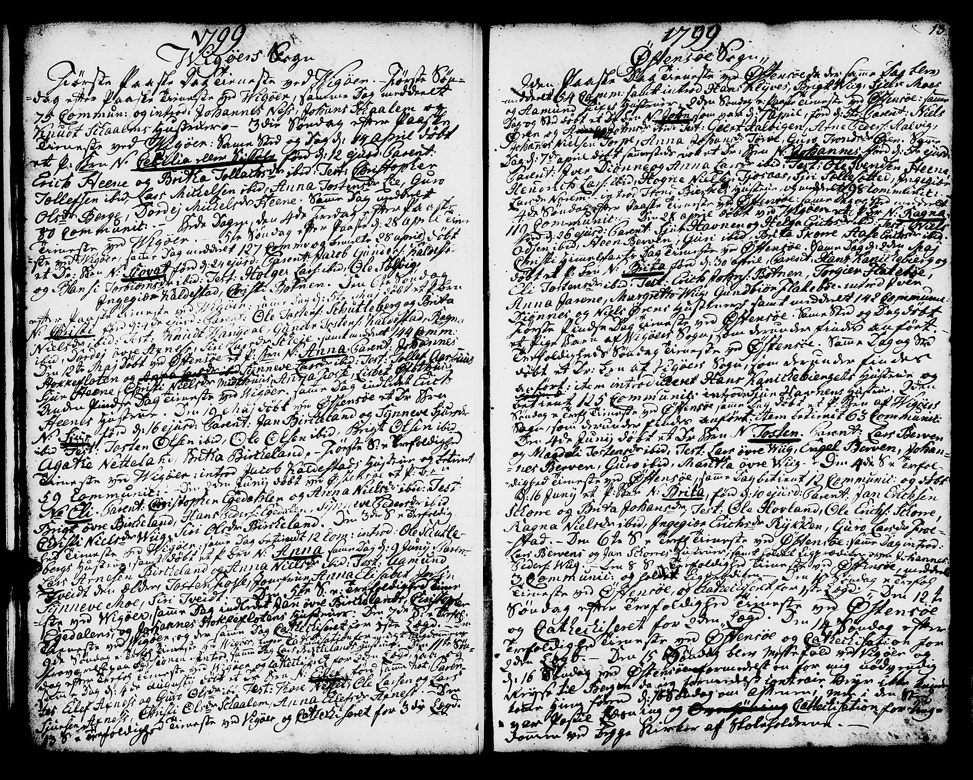 Kvam sokneprestembete, SAB/A-76201/H/Haa: Parish register (official) no. A 5, 1796-1832, p. 13