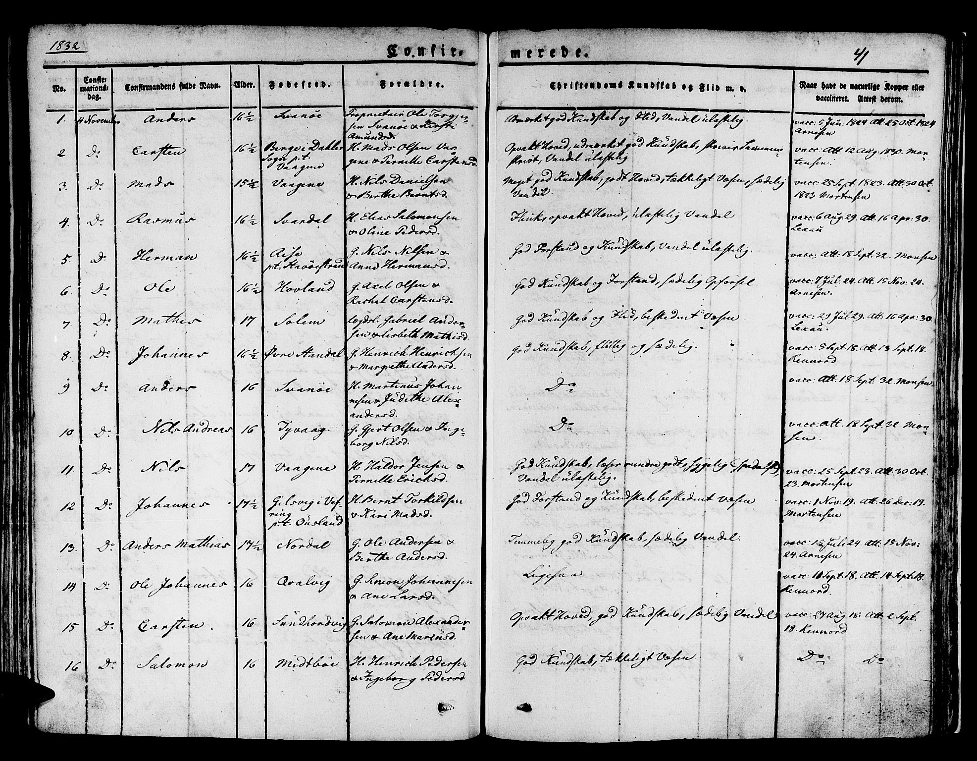 Kinn sokneprestembete, SAB/A-80801/H/Haa/Haaa/L0004/0001: Parish register (official) no. A 4I, 1822-1840, p. 41
