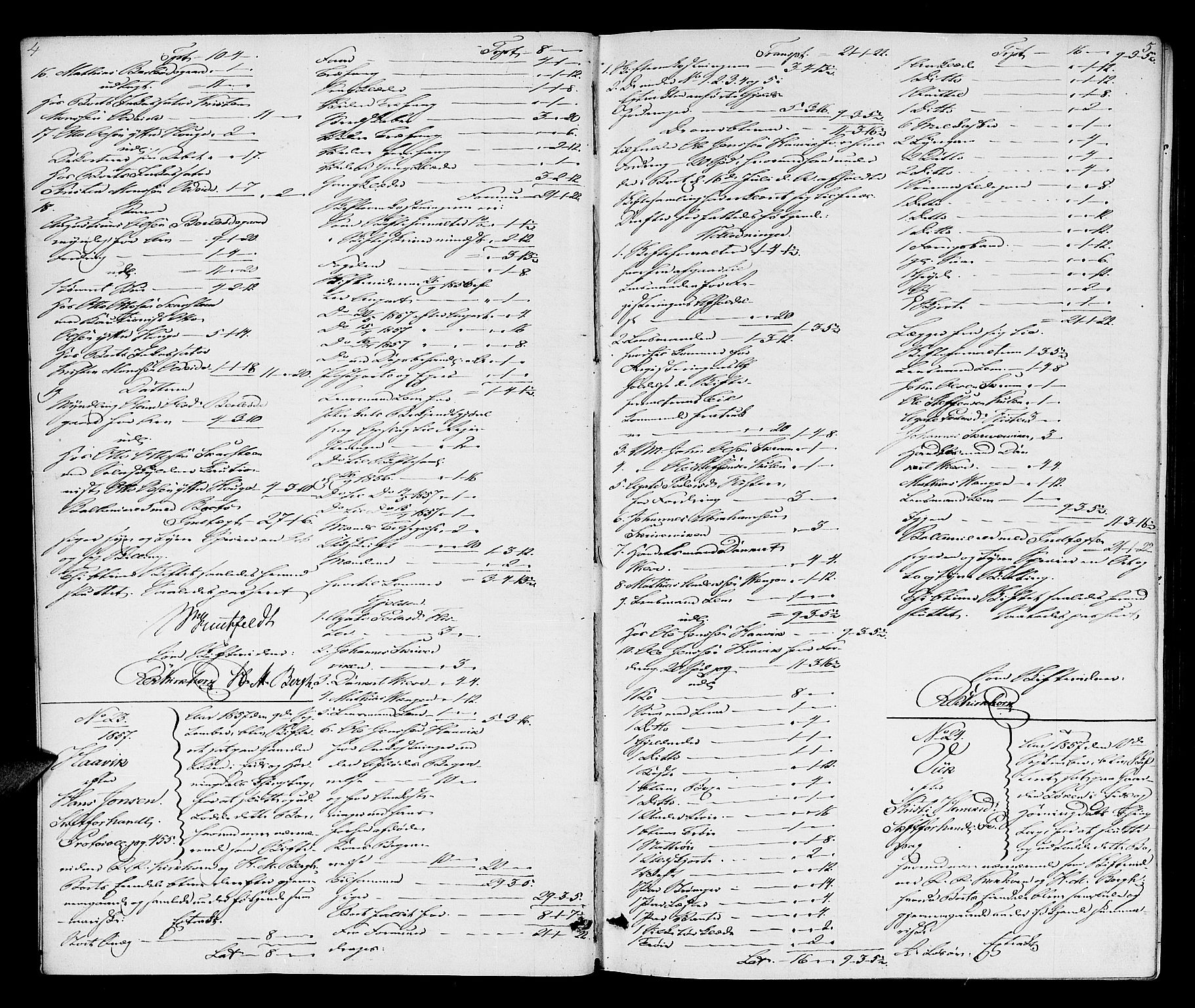 Nordfjord sorenskriveri, AV/SAB-A-2801/1/04/04d/L0002: Skifteutlodningsprotokoll, 1857-1862, p. 4-5