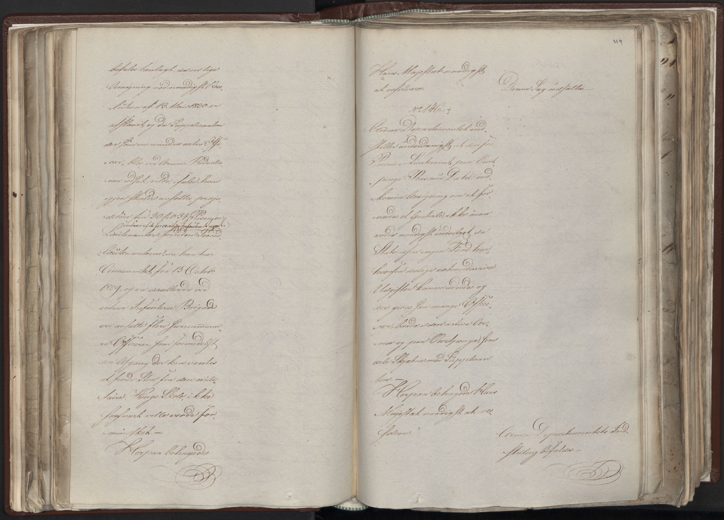 Statsrådssekretariatet, AV/RA-S-1001/A/Ab/L0012: Kgl. res. nr. 5679-6008 II, 1821, p. 118b-119a