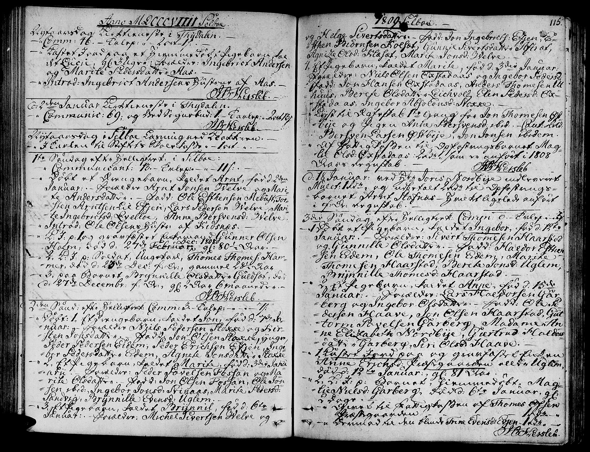 Ministerialprotokoller, klokkerbøker og fødselsregistre - Sør-Trøndelag, SAT/A-1456/695/L1140: Parish register (official) no. 695A03, 1801-1815, p. 115